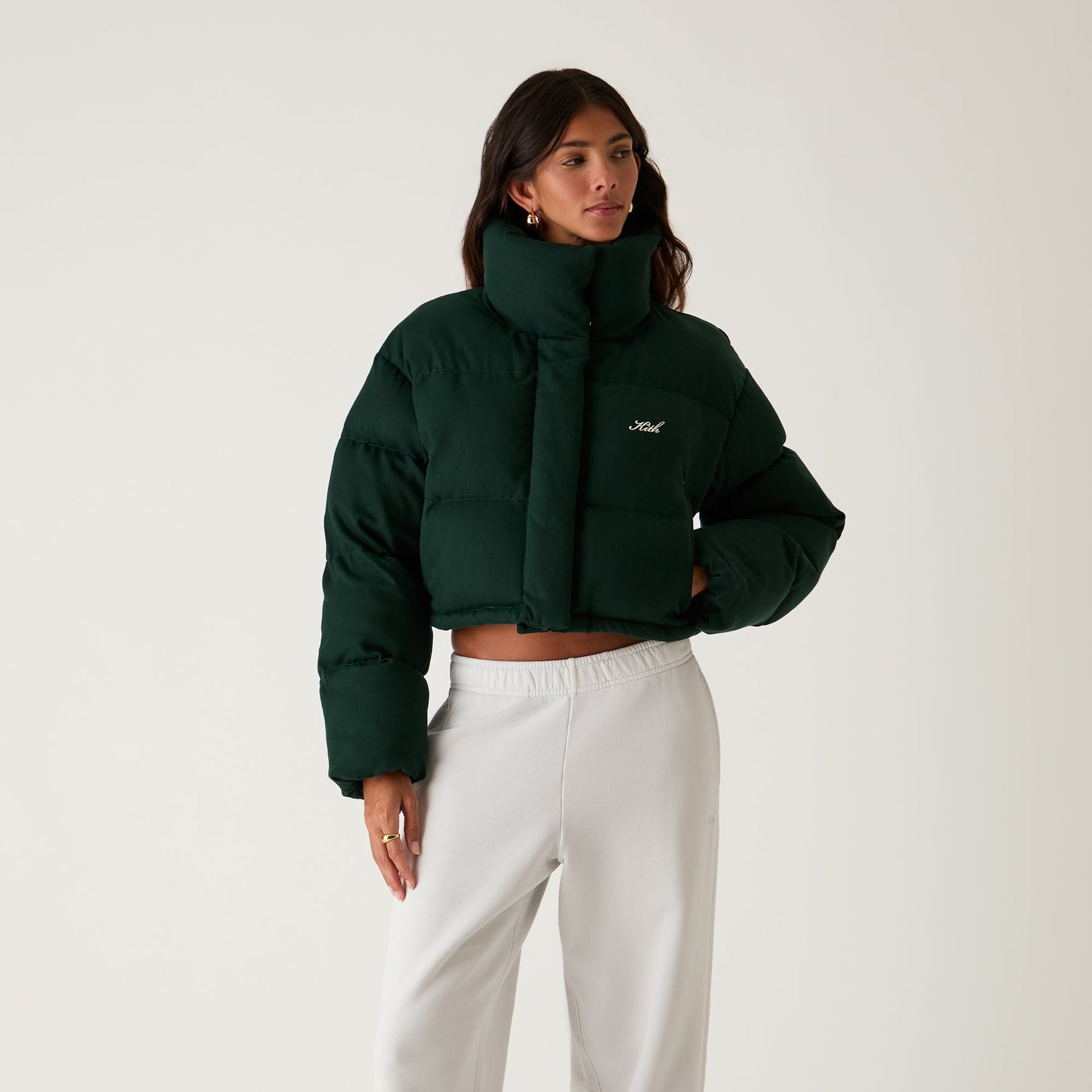 Kith Women Shae Cropped Denim Puffer - Stadium