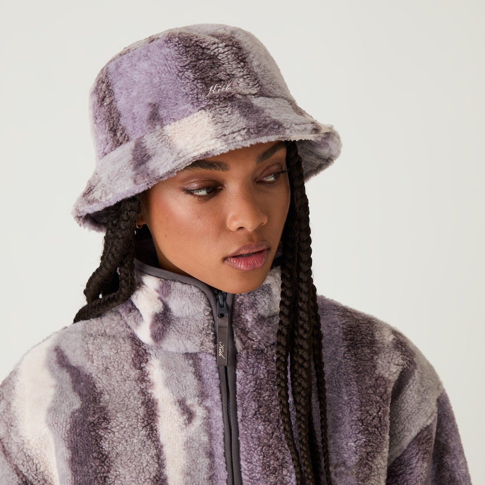 Kith Women Mixed Media Fleece Bucket Hat - Thunder