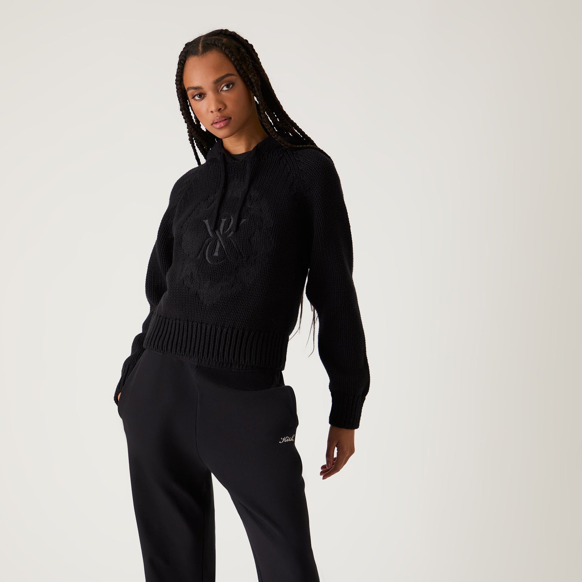 Kith Women Celyse Crest Sweater Hoodie - Black