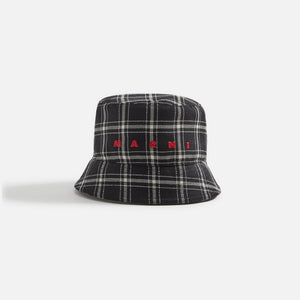 Marni Check Wool Flannel Bucket Hat - Black