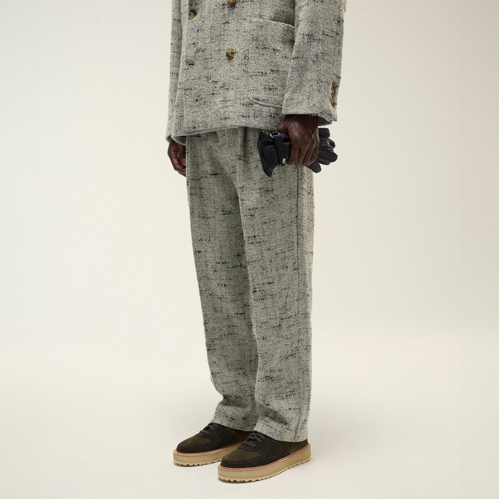 &Kin Tweed Kylan Pleated Trouser - Fin