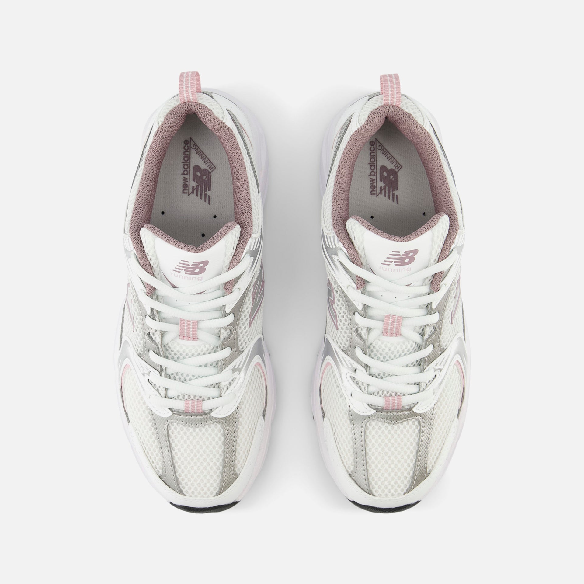 New Balance 530 - White / Silver Metallic / Ice Wine / Mid Century Pink