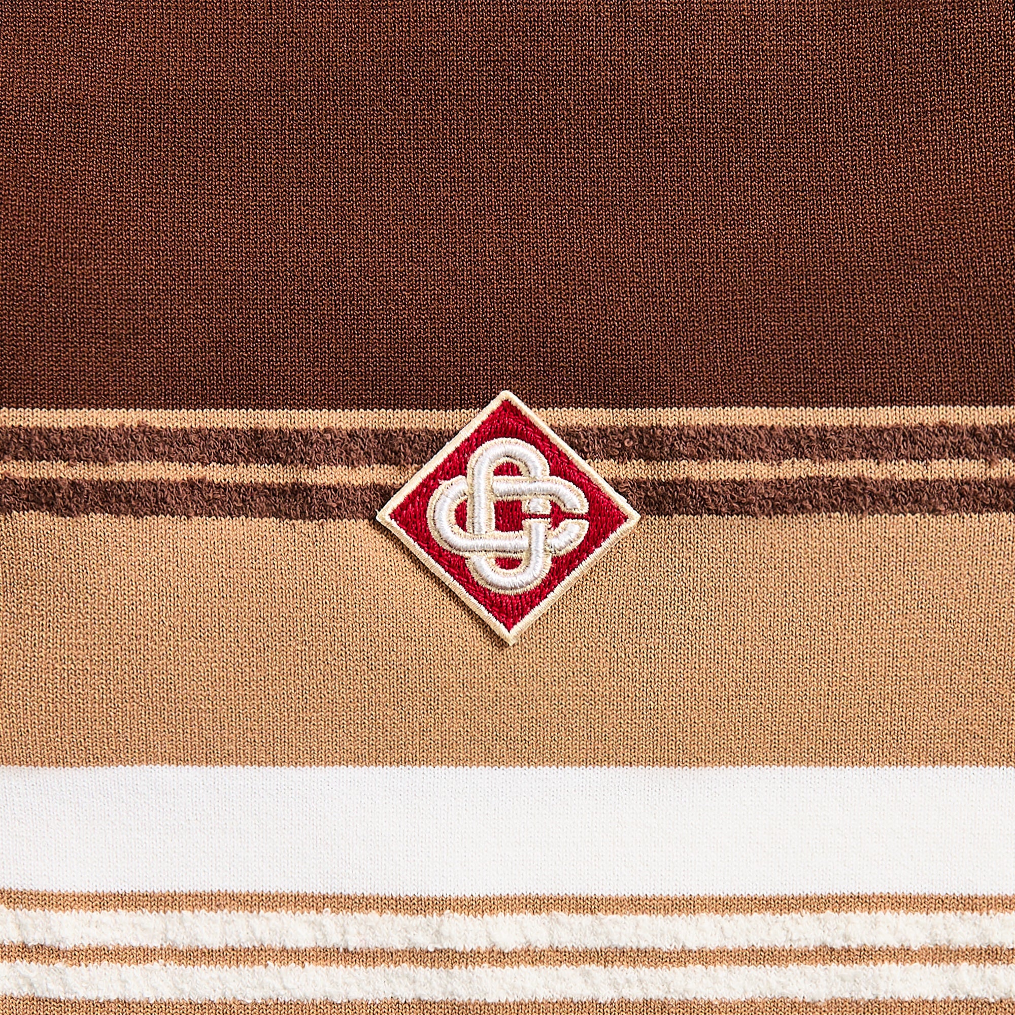 Casablanca Chicano Striped Polo - Beige / Brown – Kith Canada