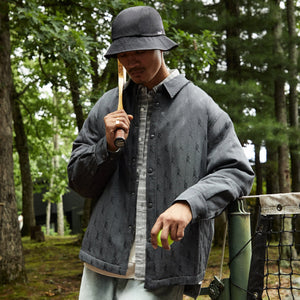 Kith Jacquard Faille Sutton Quilted Shirt Jacket - Somber