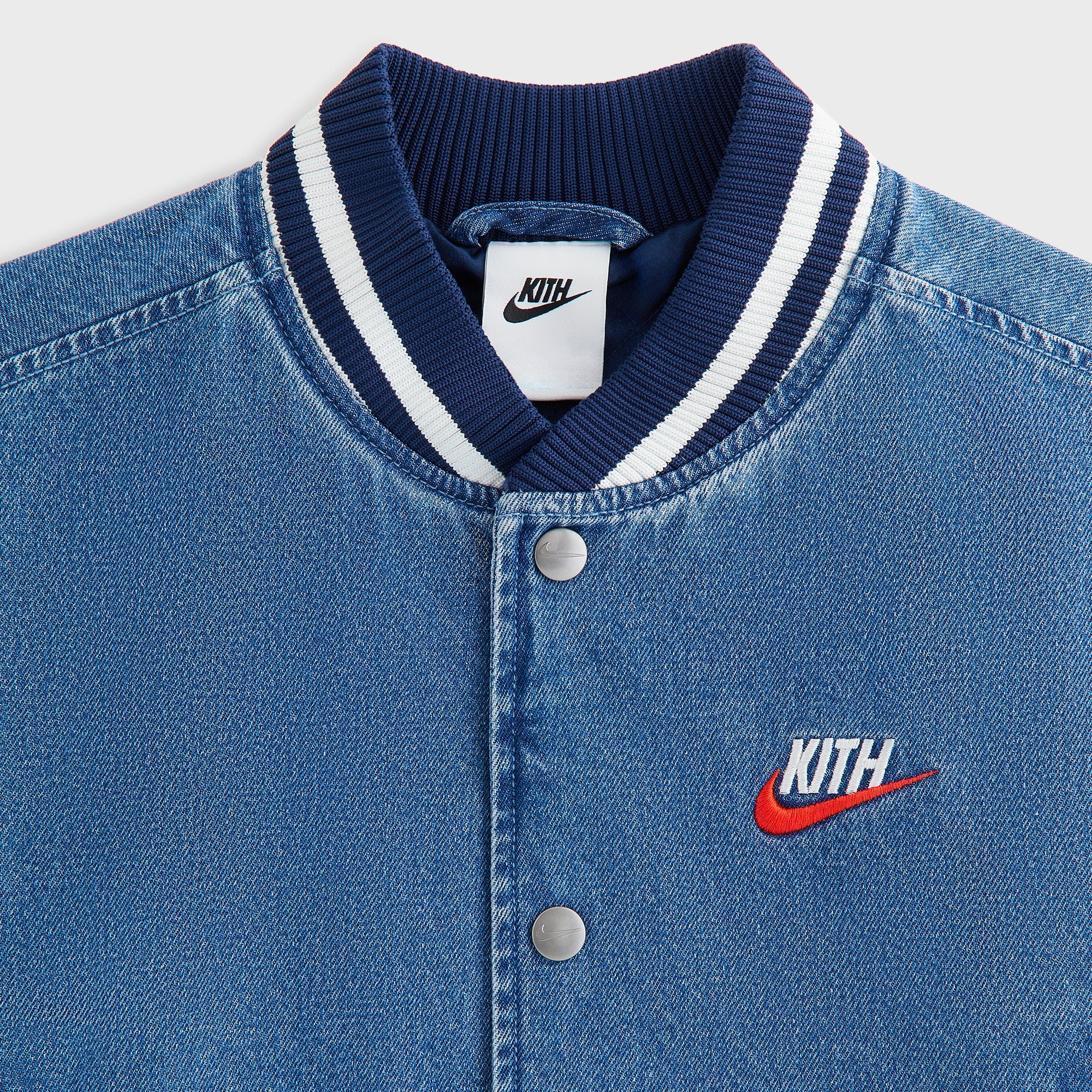 Kith Kids for Nike Denim Varsity Jacket - Mystic Navy – Kith Canada