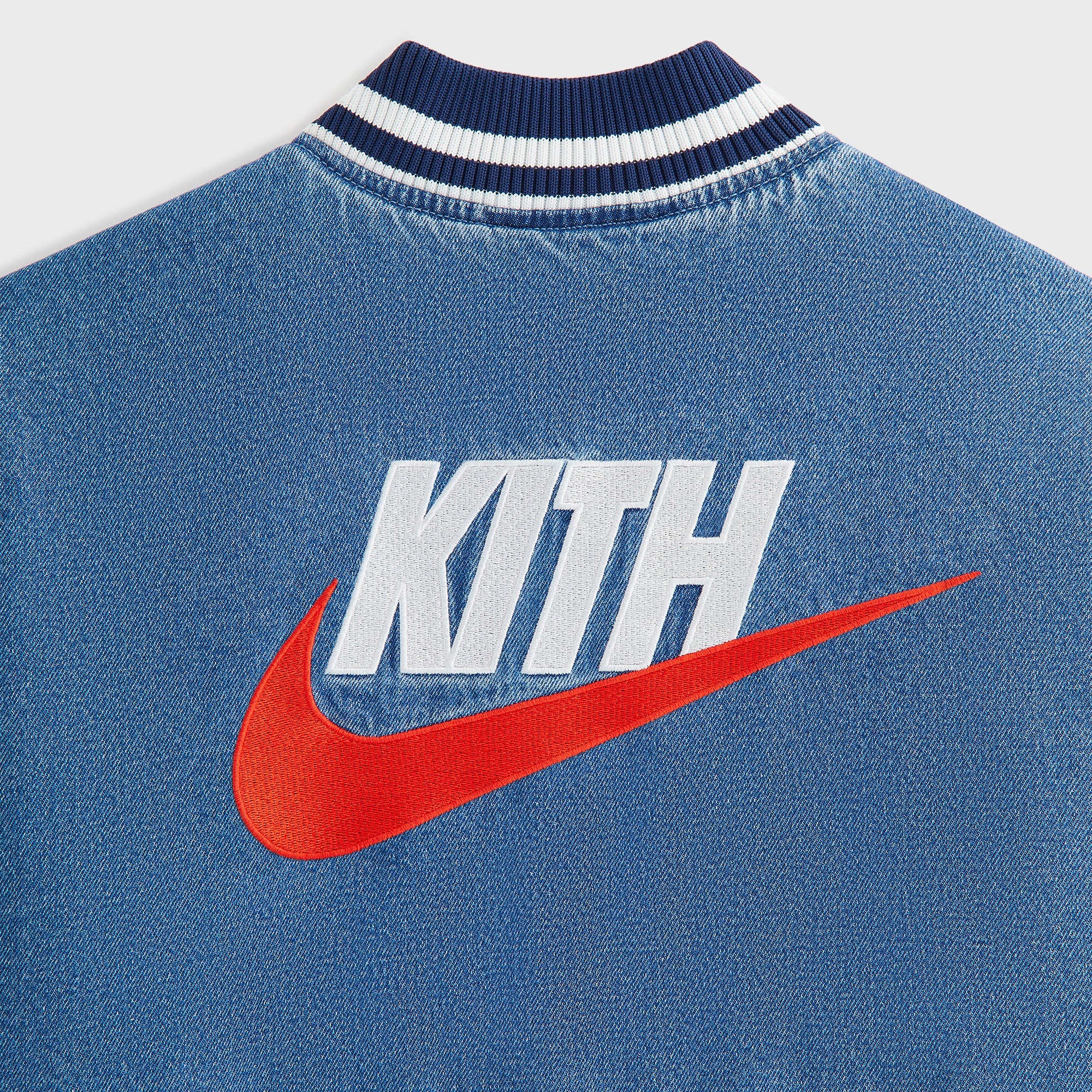 Kith Kids for Nike Denim Varsity Jacket - Mystic Navy – Kith Canada