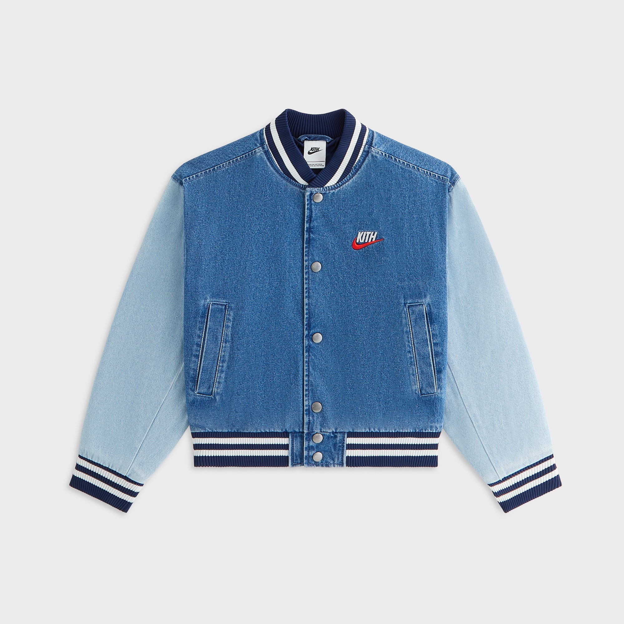Kith Kids for Nike Denim Varsity Jacket - Mystic Navy – Kith Canada