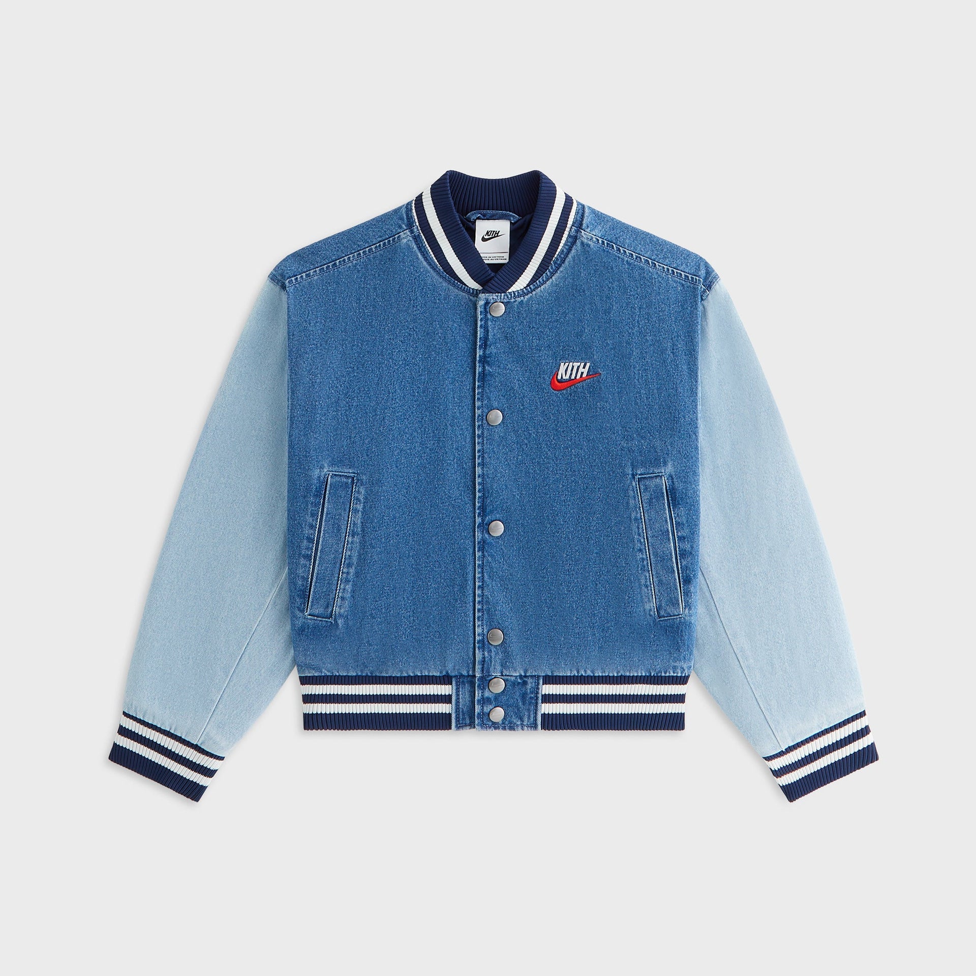 Kith Kids for Nike Denim Varsity Jacket - Mystic Navy