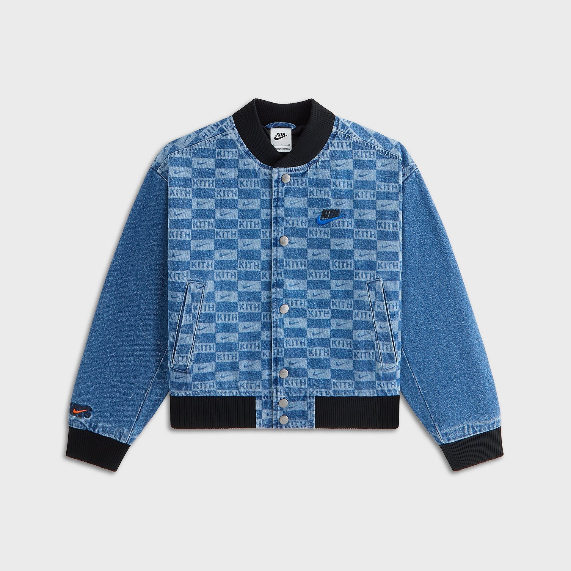 Kith Kids for Nike Denim Laser Etched Varsity Jacket - Mystic Navy - PH