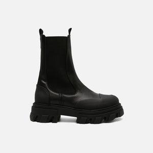 Ganni Cleated Mid Chelsea Boot - Black Stitch