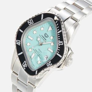 LAARVEE Silver Precision Steel - Black Bezel / Turquoise Dial