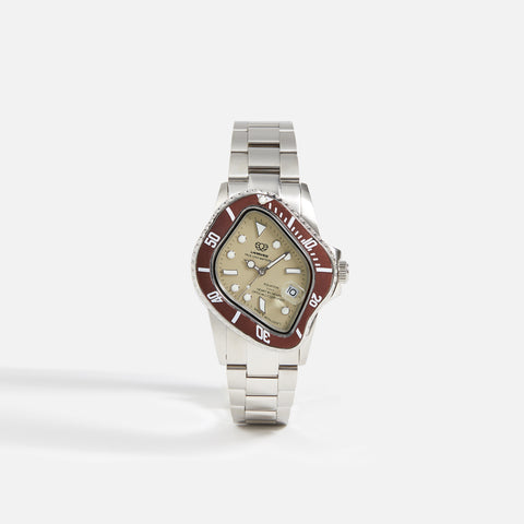 LAARVEE Silver Precision Steel - Brown Bezel / Cream Dial
