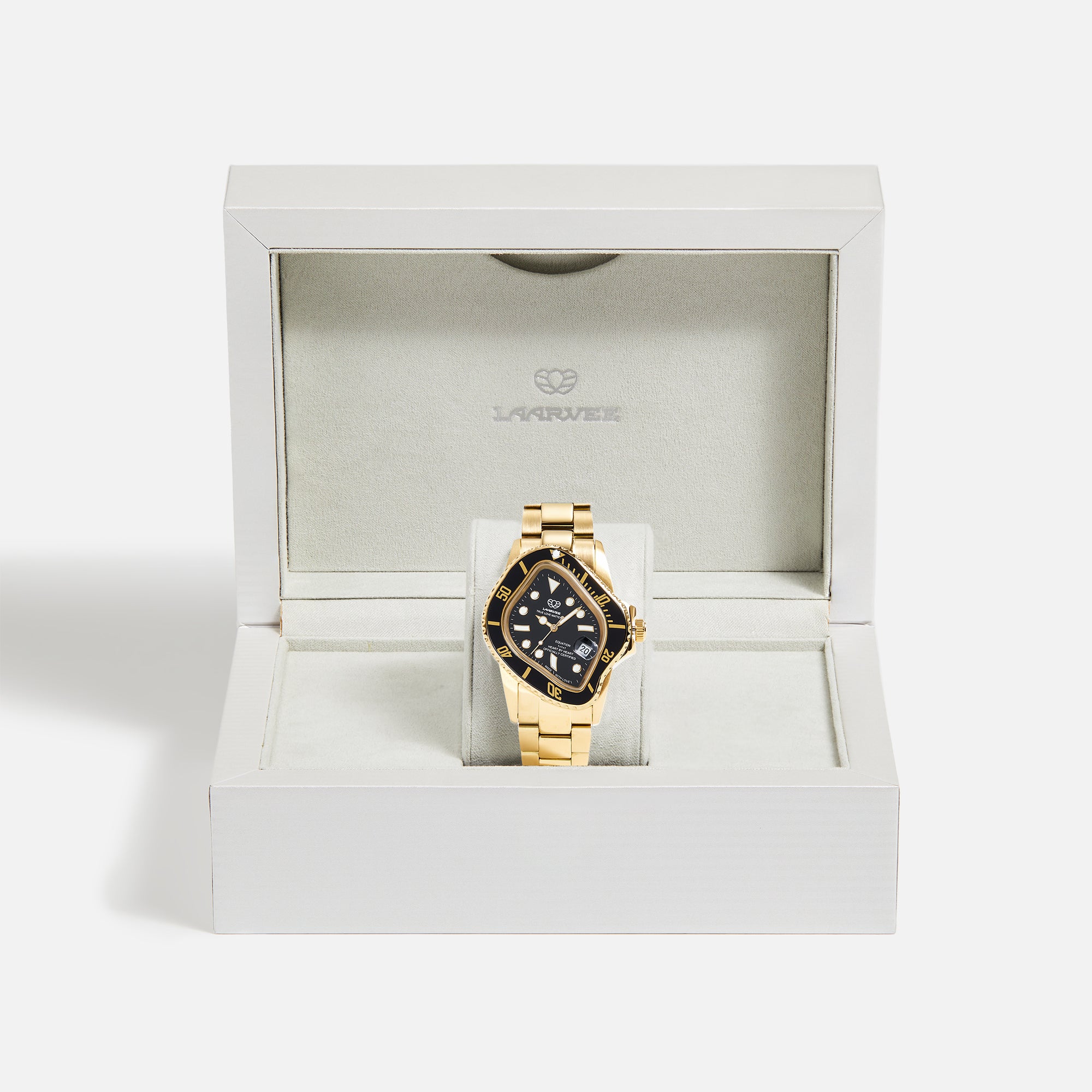 LAARVEE Golden Precision Steel - Black Bezel / Black Dial – Kith LAARVEE Golden Precision Steel - Black Bezel / Black Dial – Kith