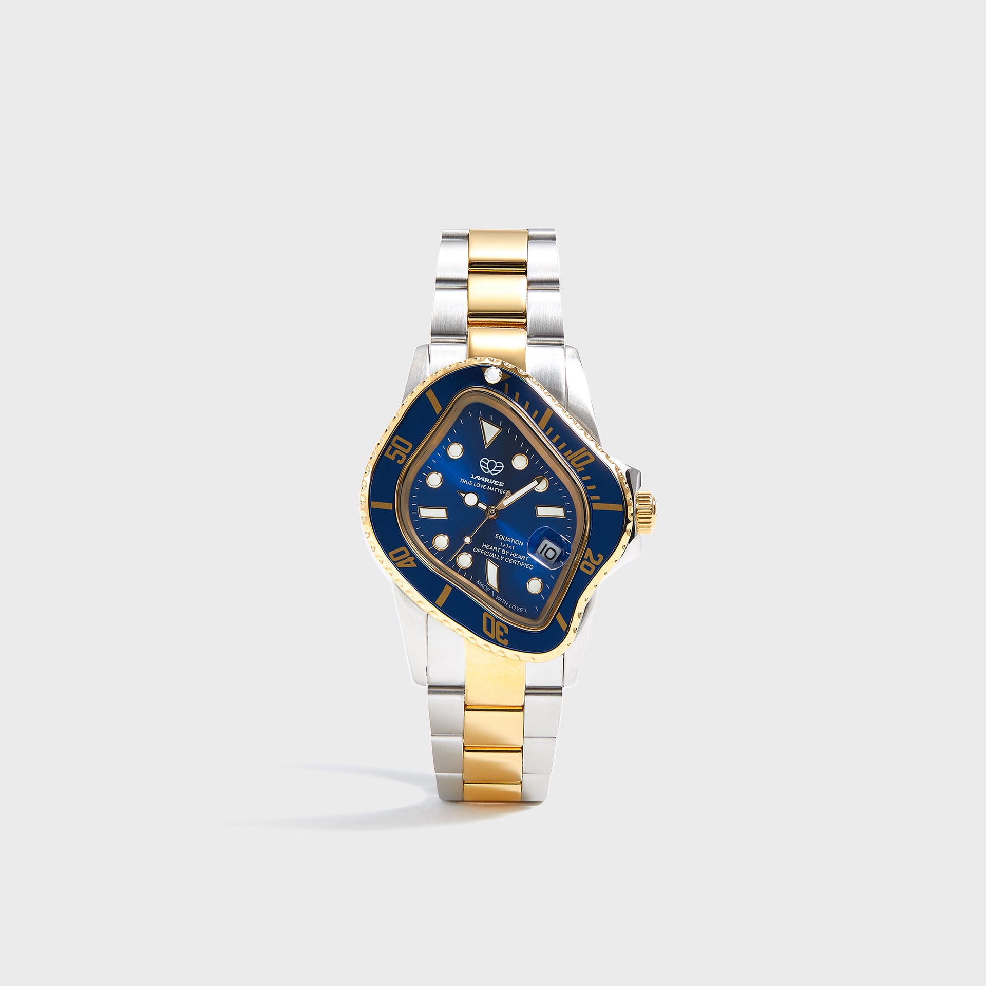 LAARVEE Silver & Golden Precision Steel - Blue Bezel / Blue Dial