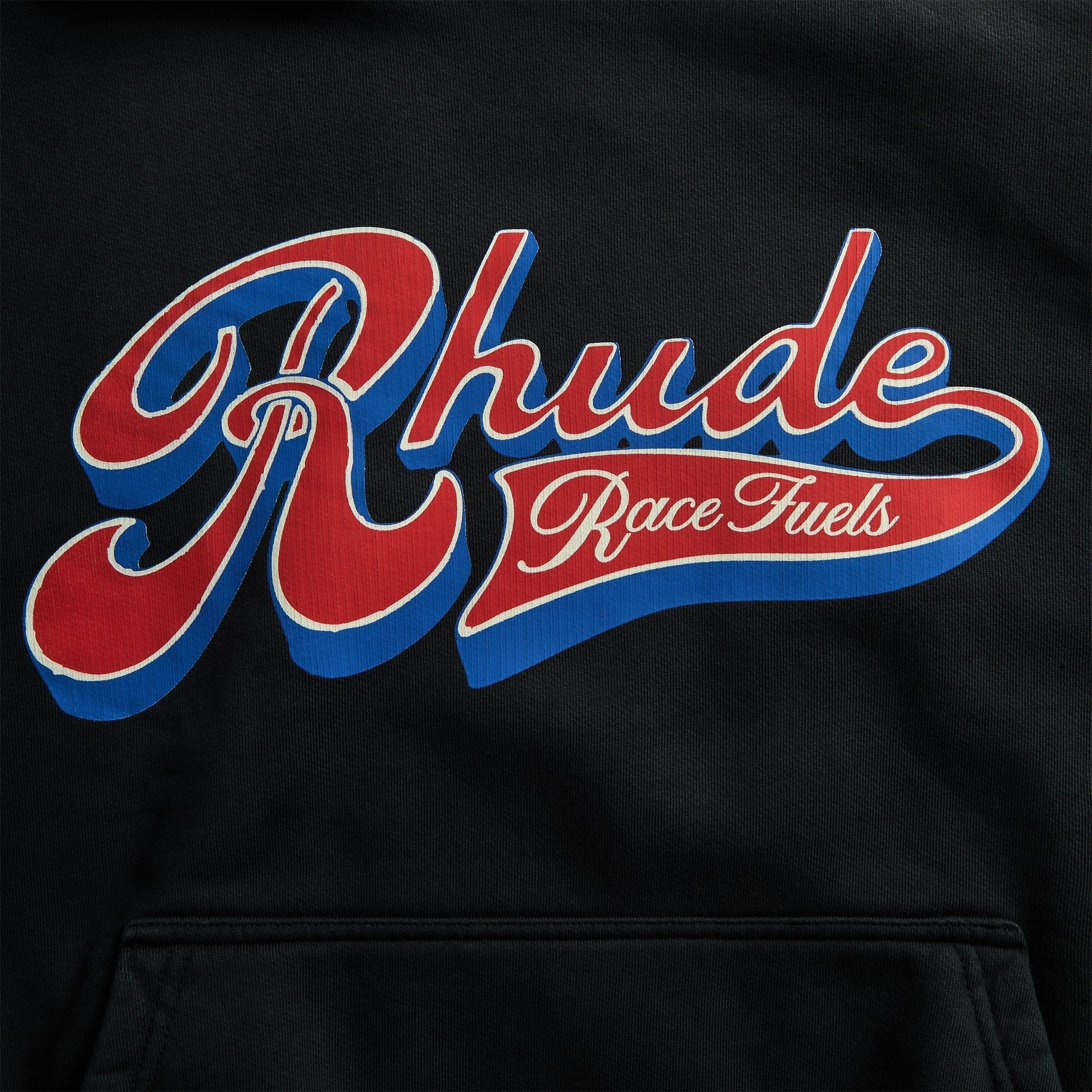 Rhude Pit Stop Hoodie - Vintage Black / Red / Blue