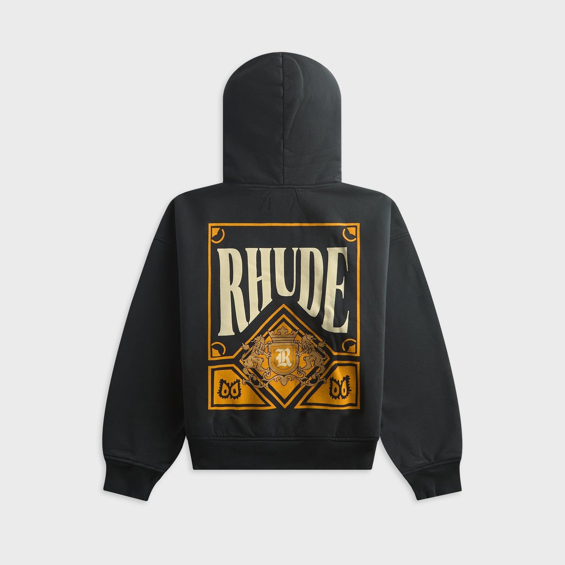 Rhude Playing Card Hoodie - Vintage Black / Yellow