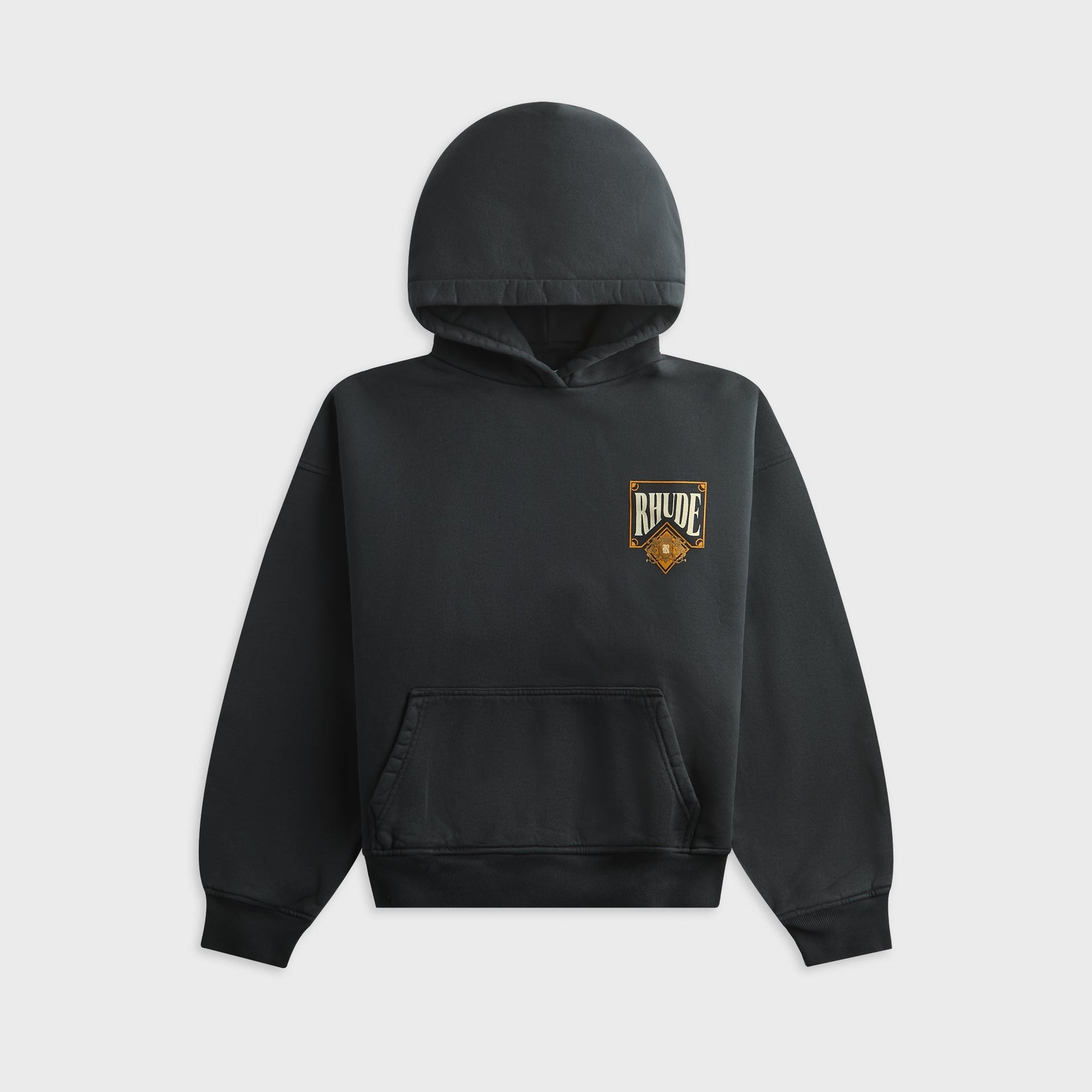 Rhude Playing Card Hoodie - Vintage Black / Yellow