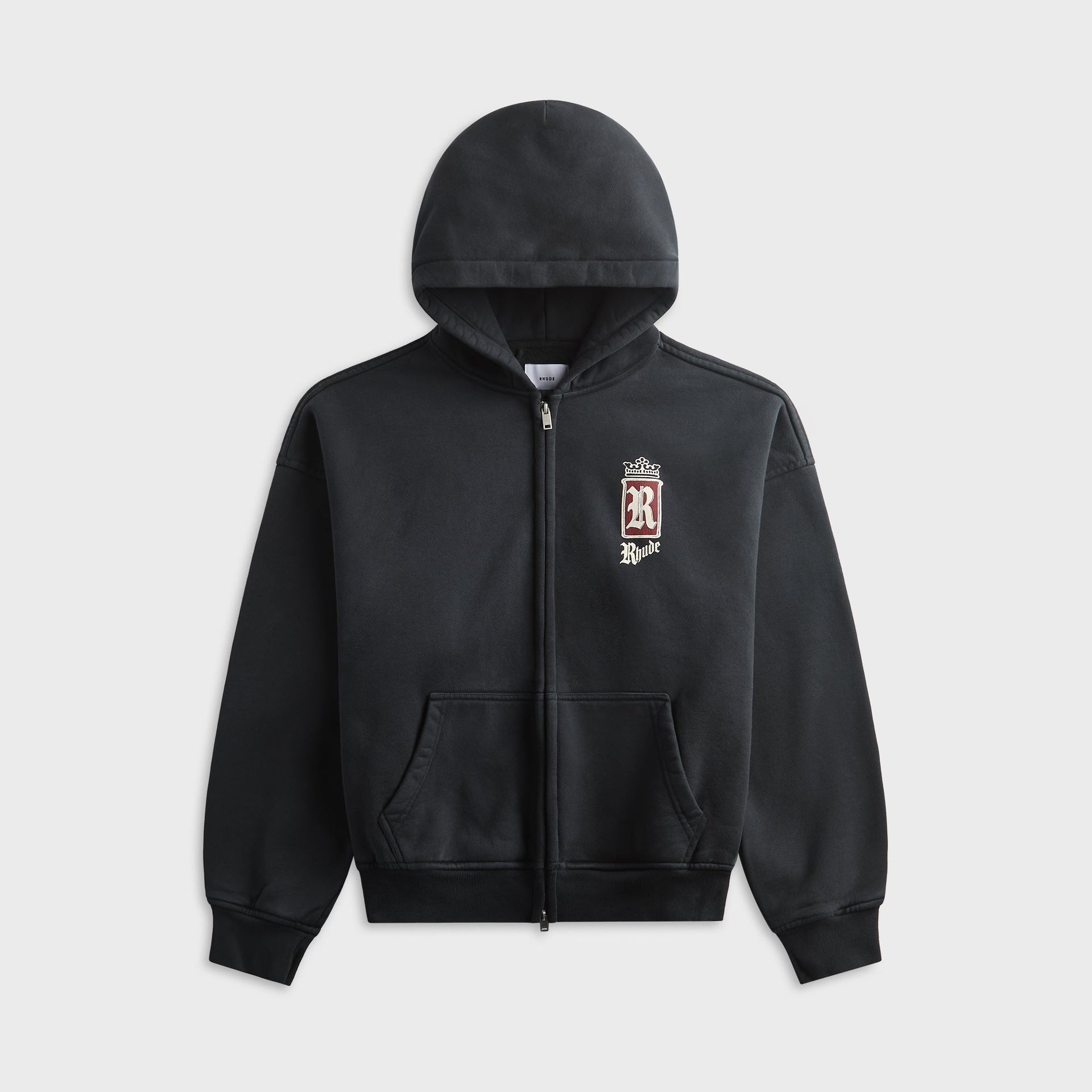 Rhude Fumar 91 Zip-Up Hoodie - Vintage Black / White / Red