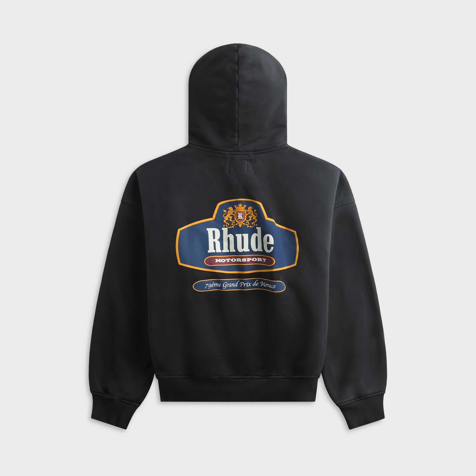Rhude Racing Crest Zip-Up Hoodie - Vintage Black / Navy
