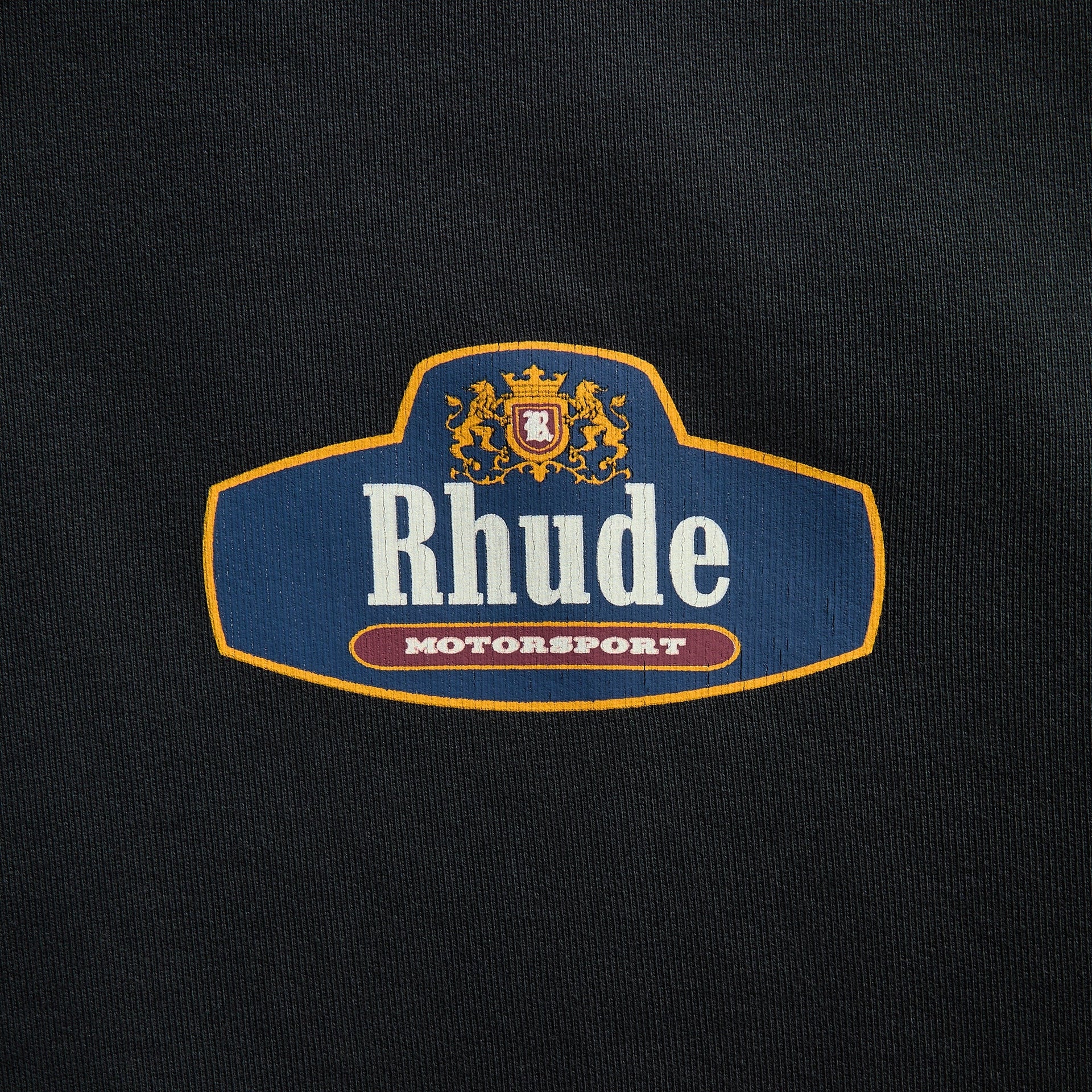 Rhude Racing Crest Zip-Up Hoodie - Vintage Black / Navy