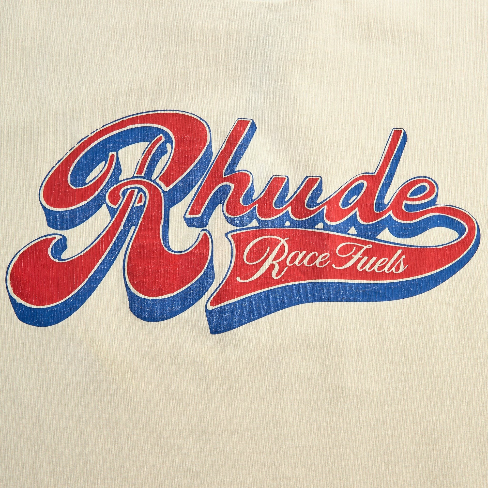Rhude Pit Stop Tee - Vintage White / Red / Blue