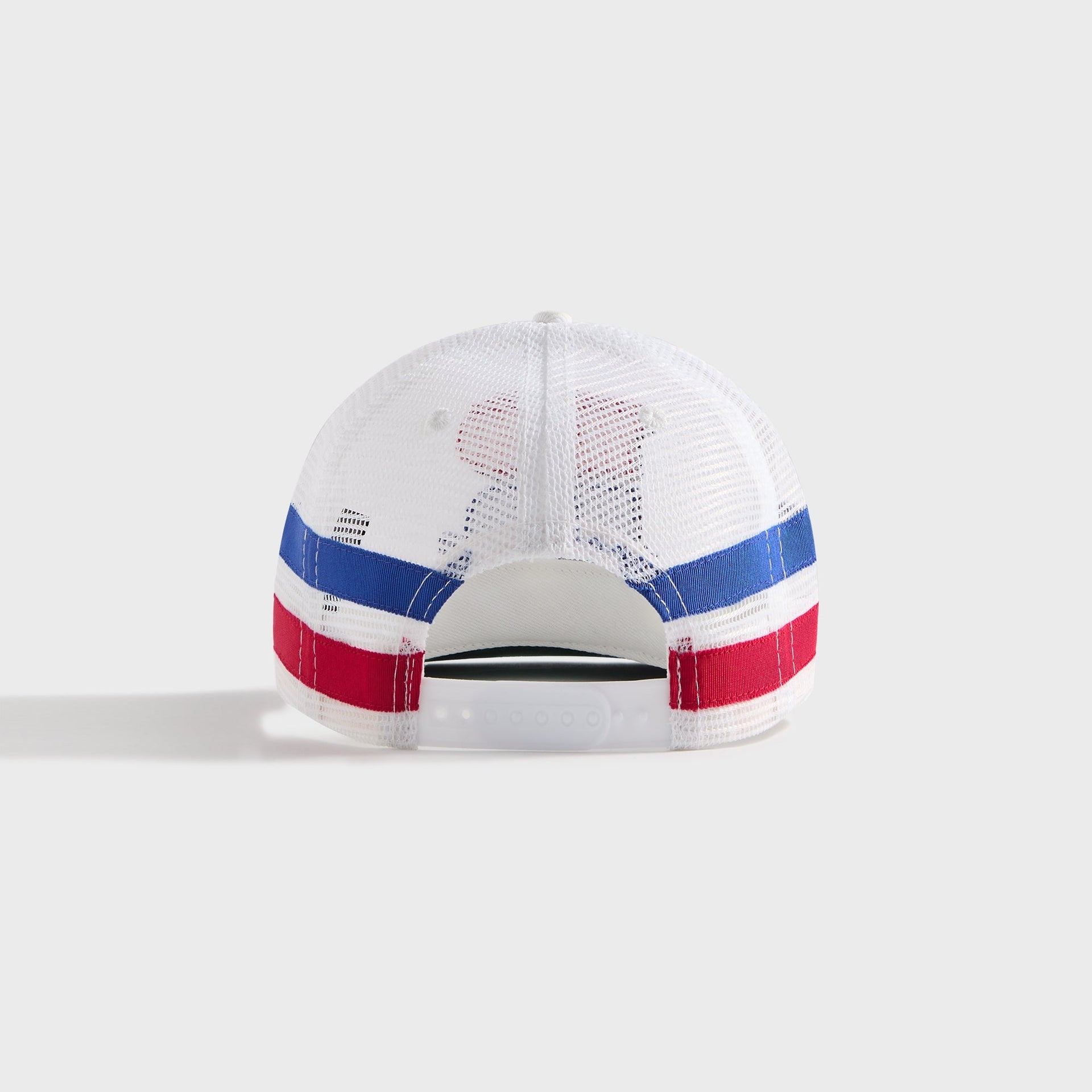 Rhude Split Petrol Logo Mesh Trucker Cap - White / Red / Blue