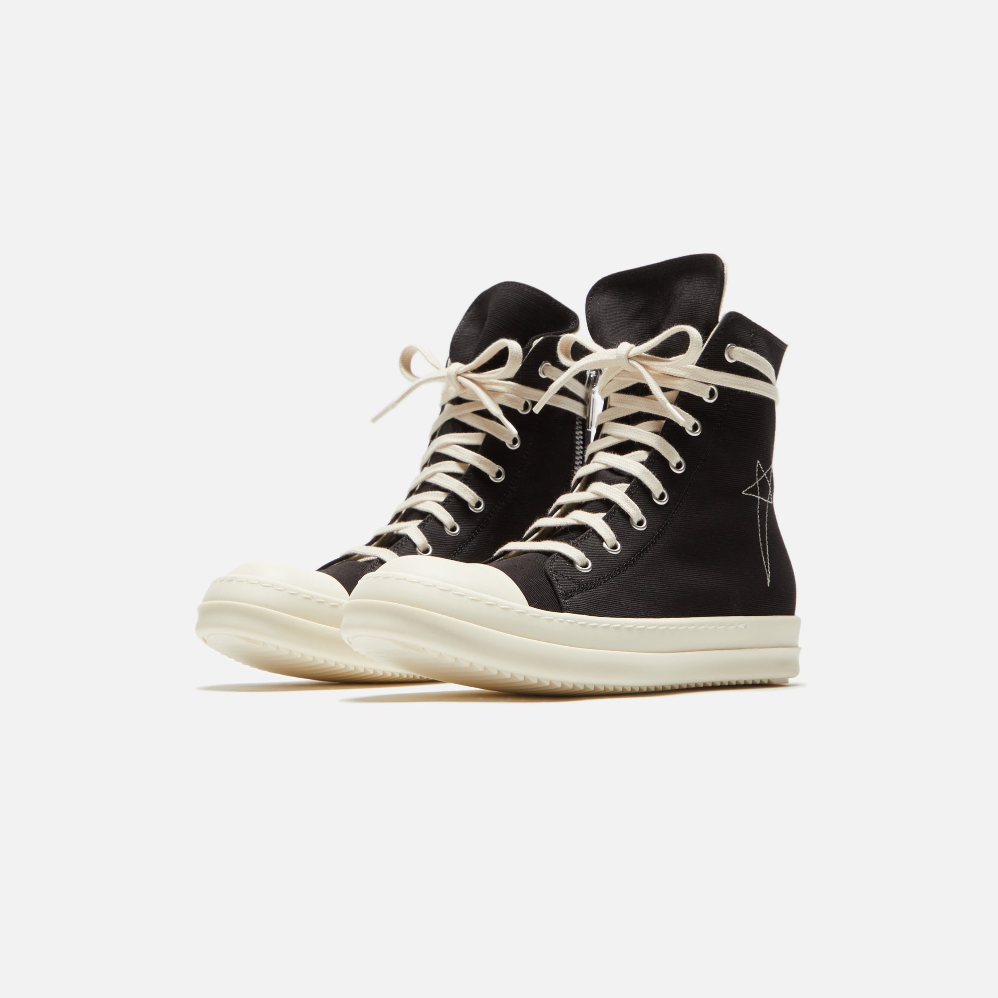 スニーカー RICK OWENS Women Sneakers RP01E7883LLPPW2 911 Black Rick Owens Leather Sneakers Scarpe in Pelle - Black / Milk