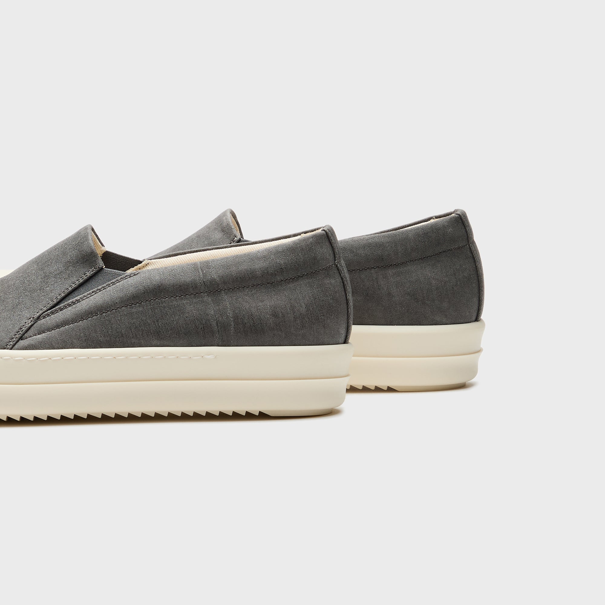 Rick Owens Boat Sneaks Scarpe In Denim - Dark Dust / Milk