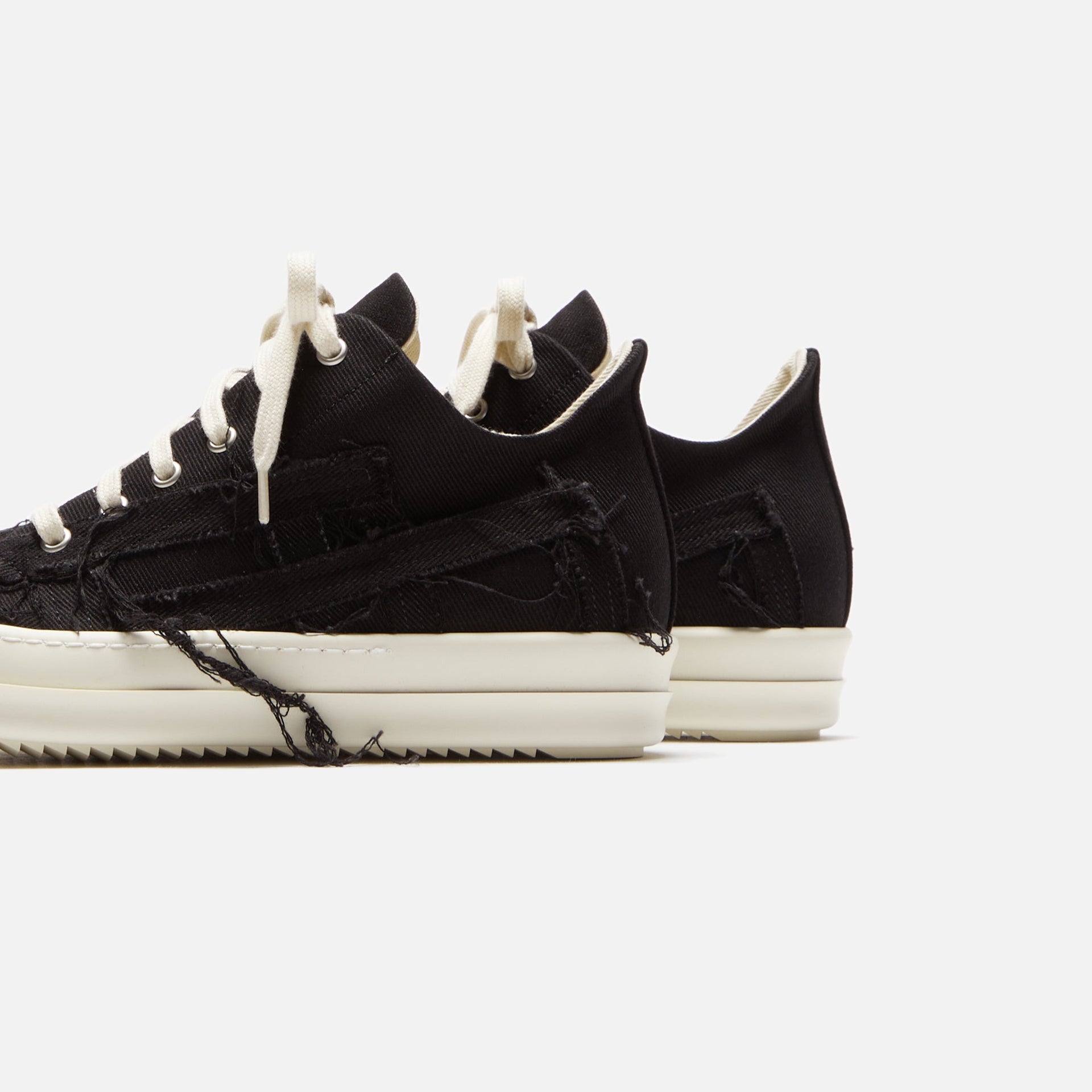 Rick Owens DRKSHDW Slashed Low Sneakers - Black / Milk / Milk