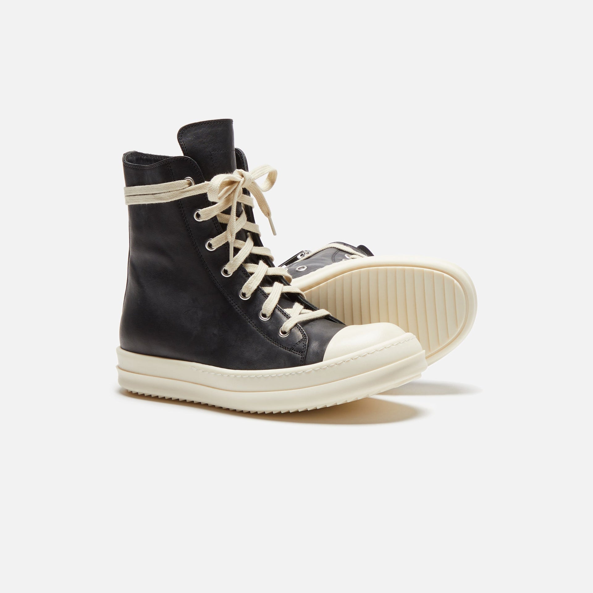 Rick Owens WMNS Lace Up Sneaker - Black / Milk