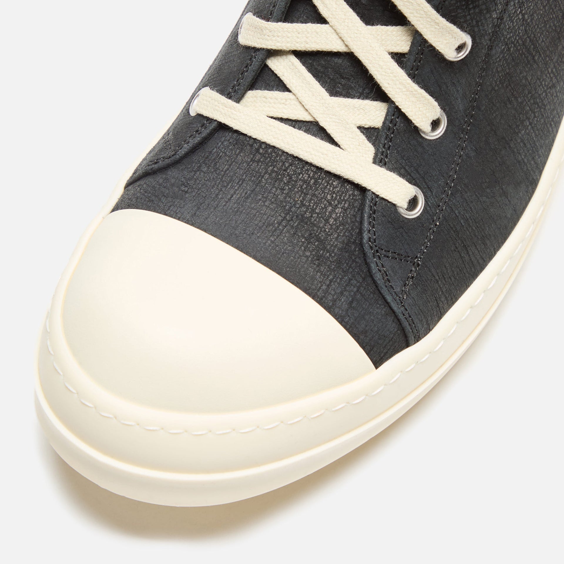 Rick Owens Sneakers - Scarpe In Pelle / Black / Milk / Milk