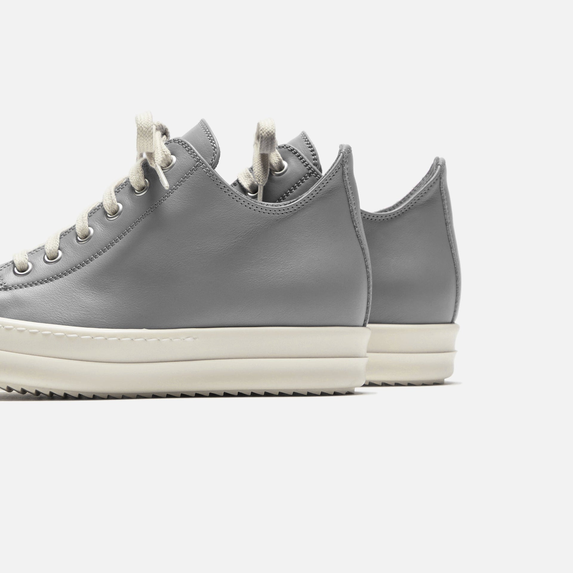 Rick Owens Low Sneakers - Scarpe In Pelle / Dust / Milk / Milk