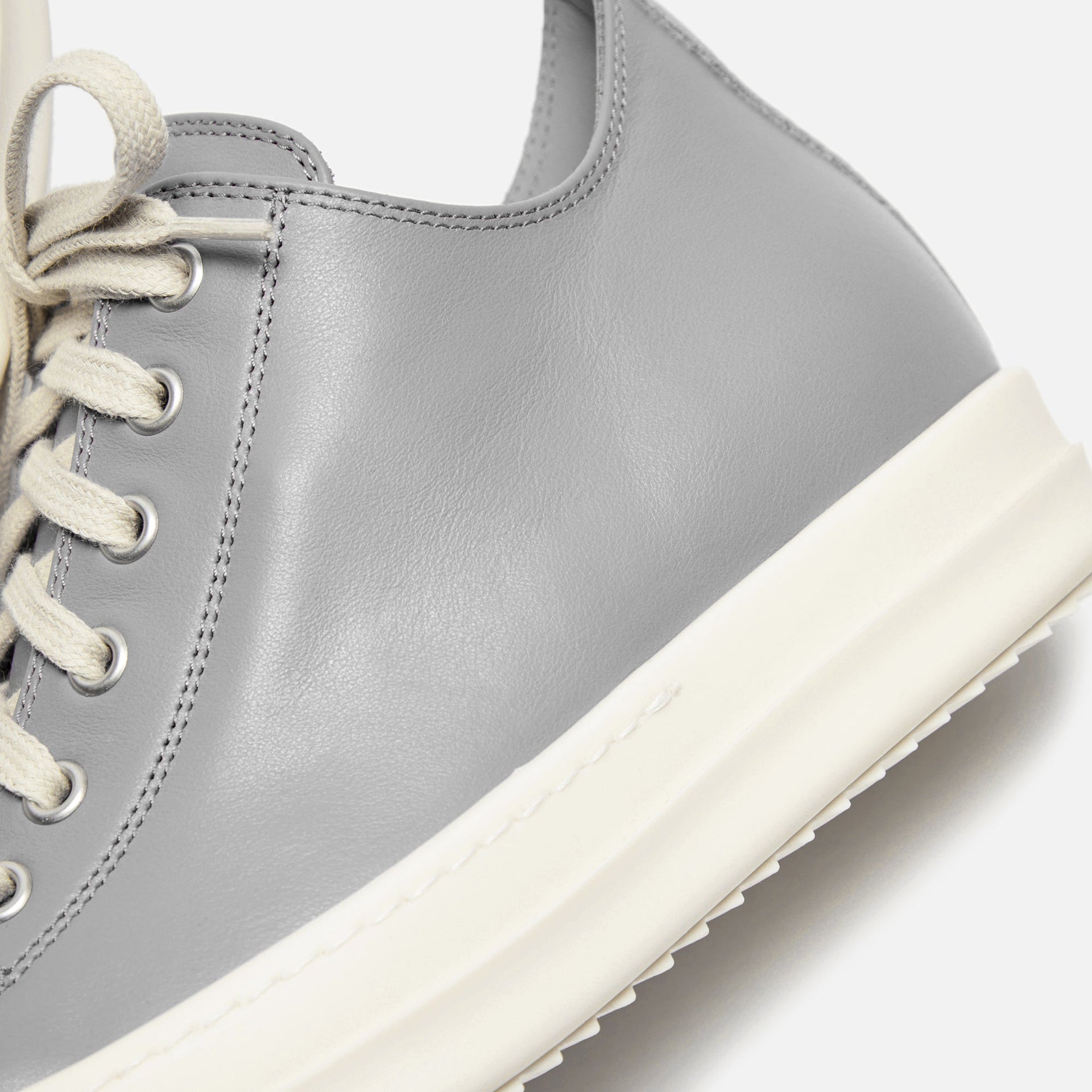 Rick Owens Low Sneakers - Scarpe In Pelle / Dust / Milk / Milk