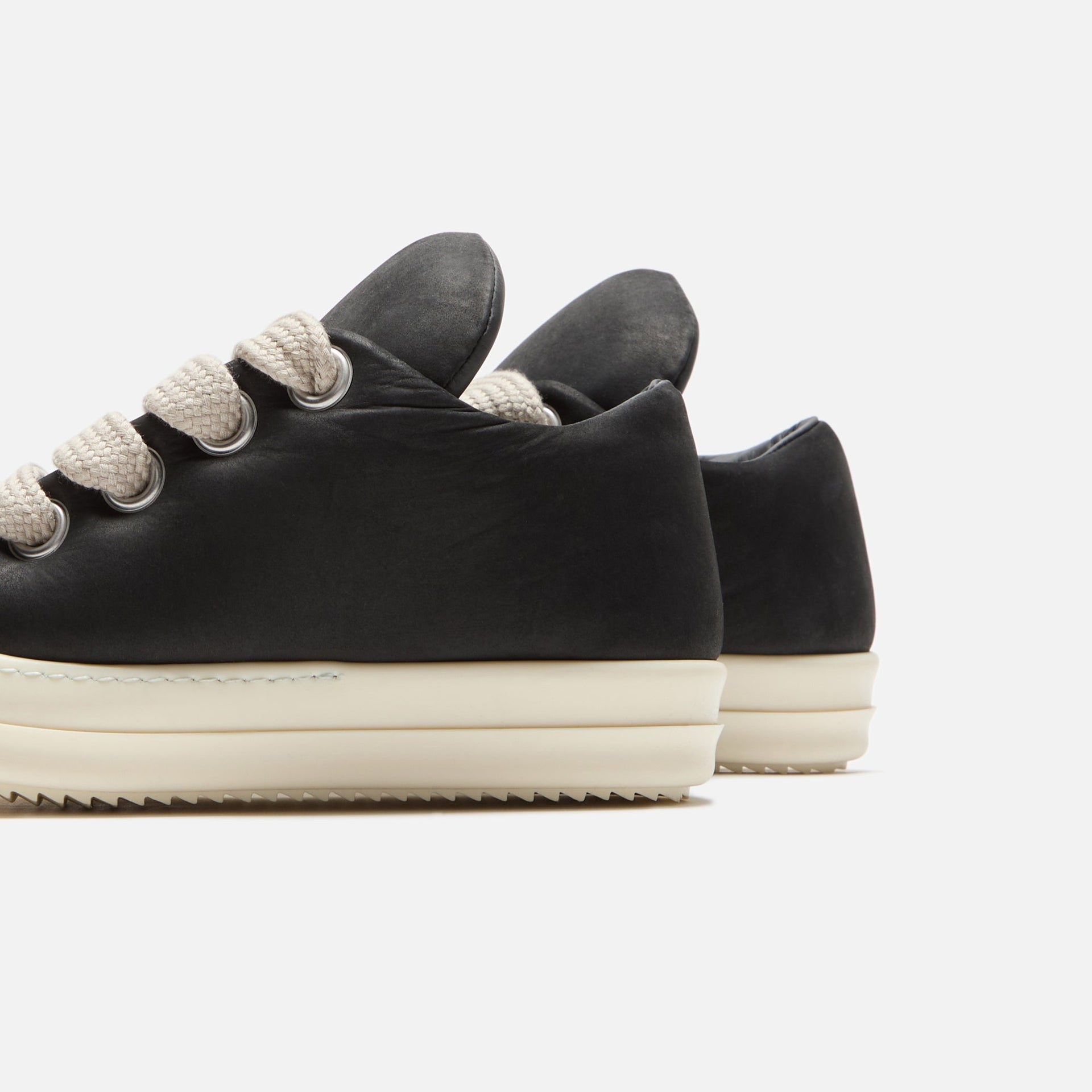 Rick Owens Porterville Jumbo Lace Padded Low Sneakers - Black / Milk / Milk