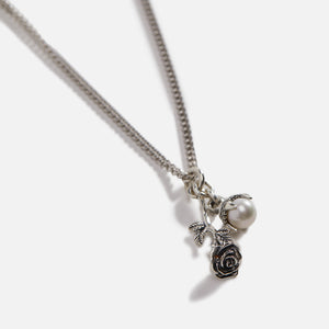 Emanuele Bicocchi Rose + Pearl Necklace - Silver