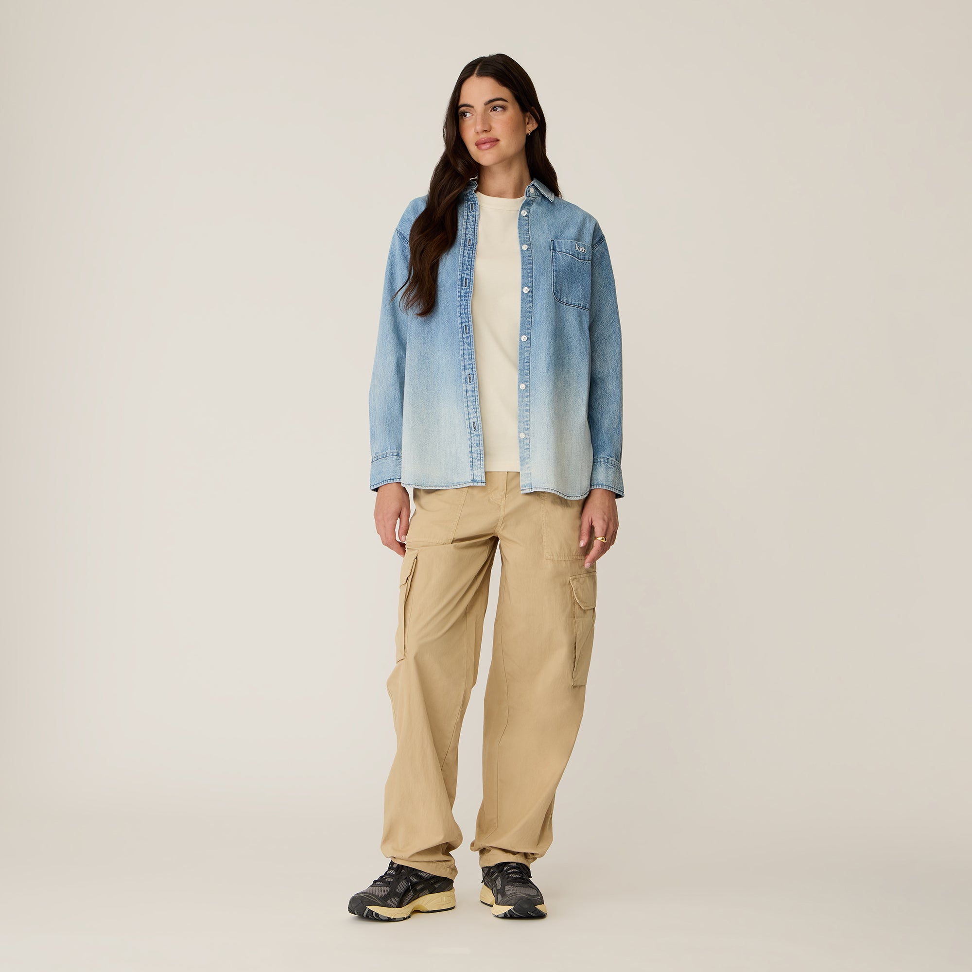 Kith Women Ora II Denim Shirt - Harper Mid Wash – Kith Canada