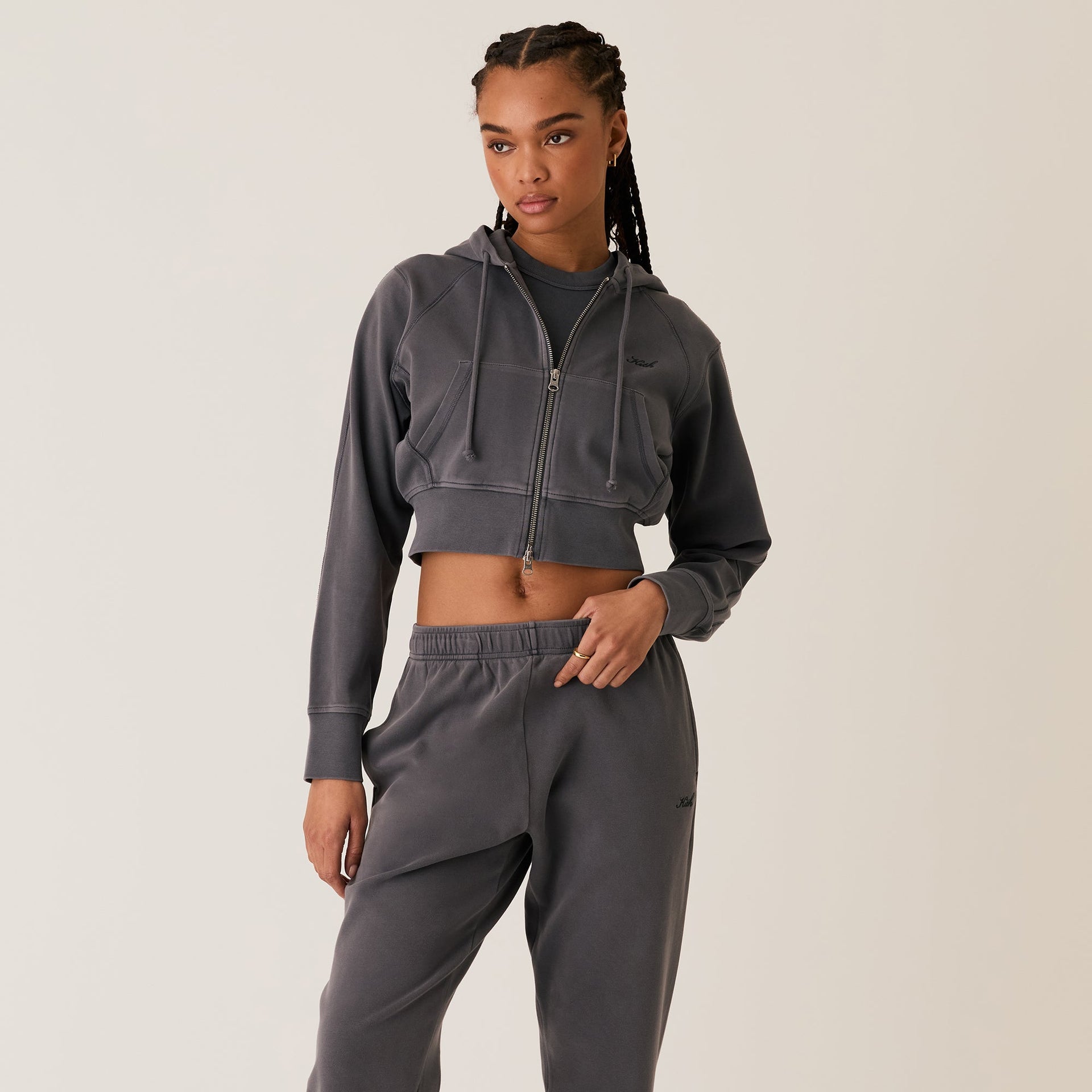 Kith Women Davin Cropped Hoodie - Asteroid