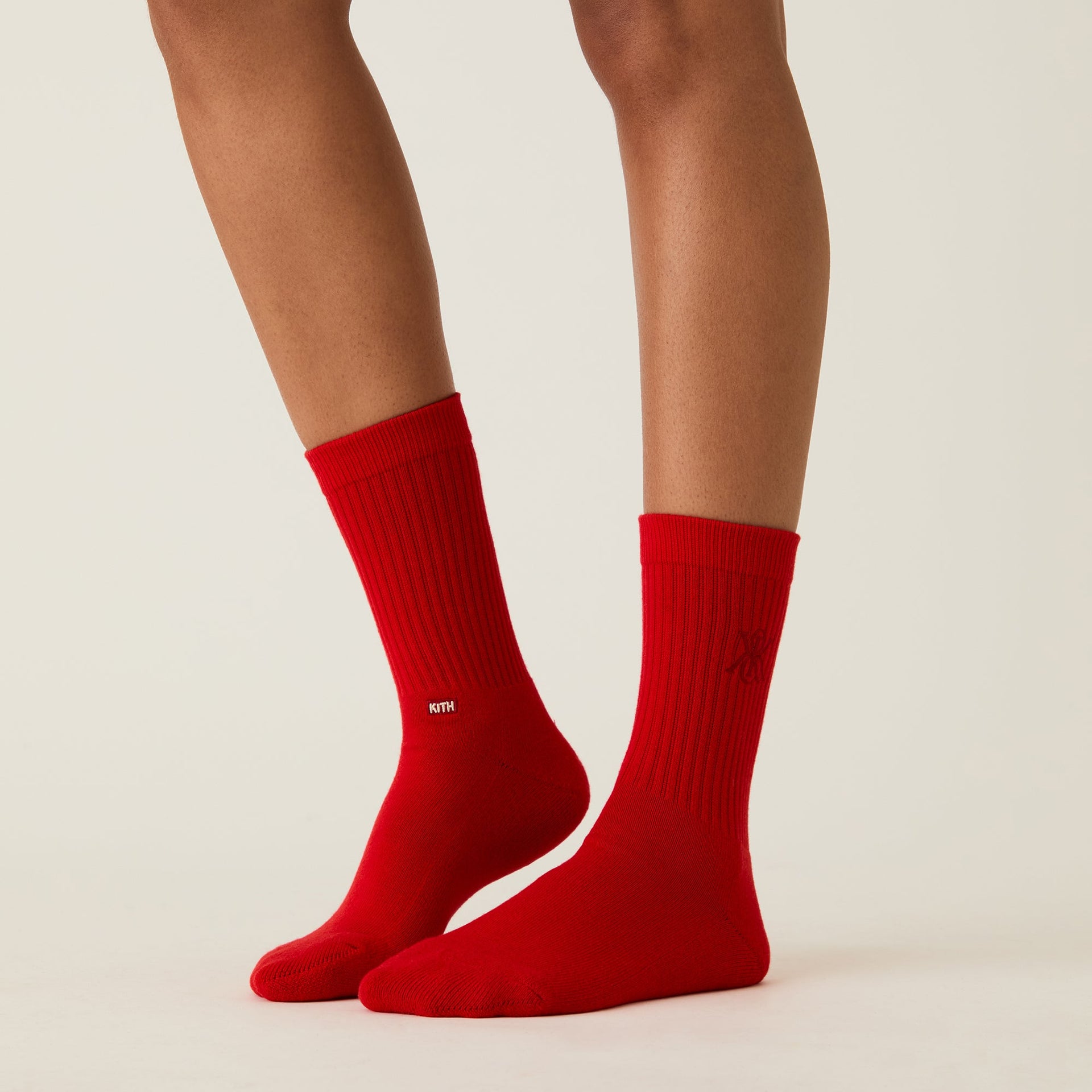 Kith Women Crest Crew Sock - Cinnabar