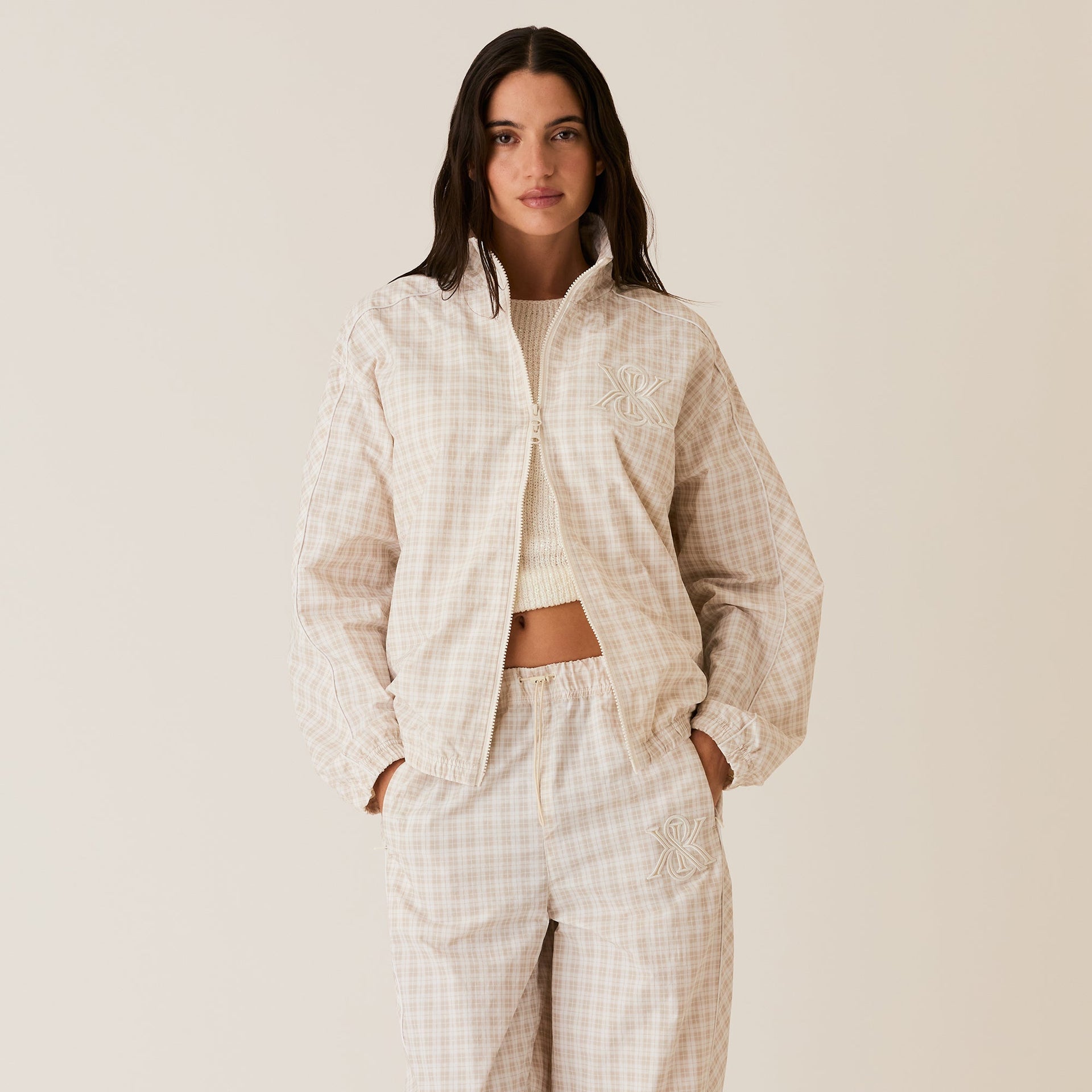 Kith Women Azariah Check Track Jacket - White