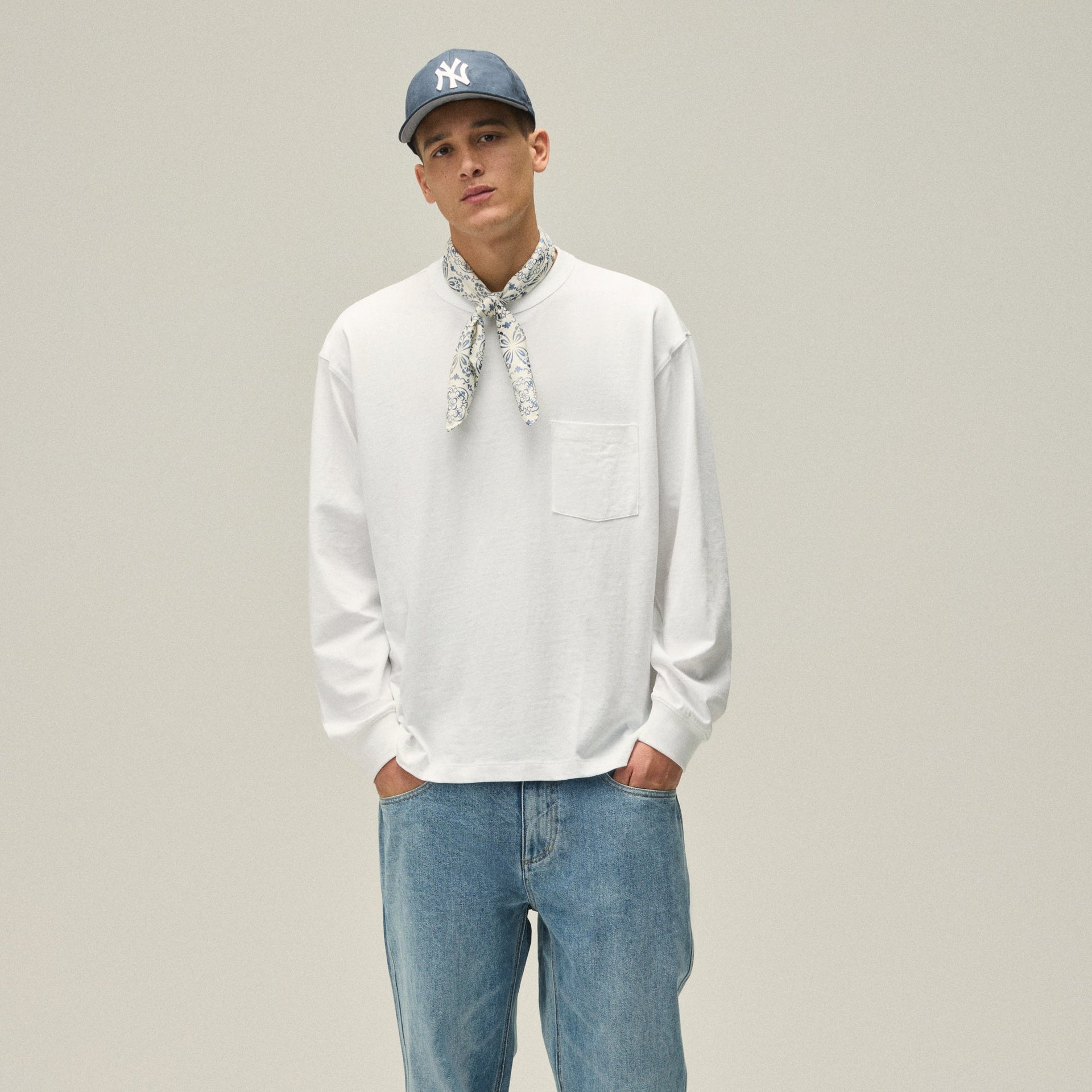 Kith Long Sleeve Leonard Pocket Tee - White