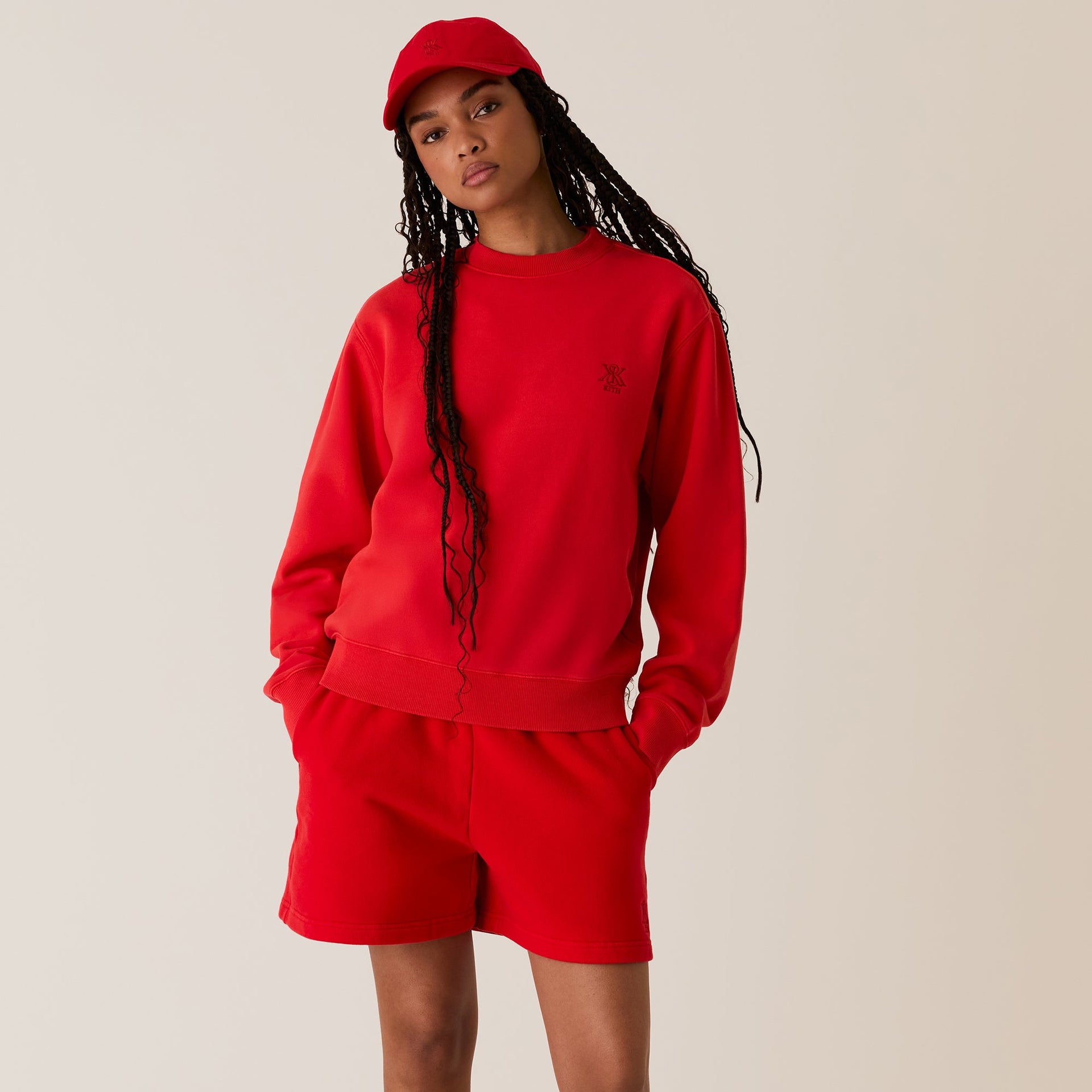 Kith Women Asher Crest Crewneck - Cinnabar