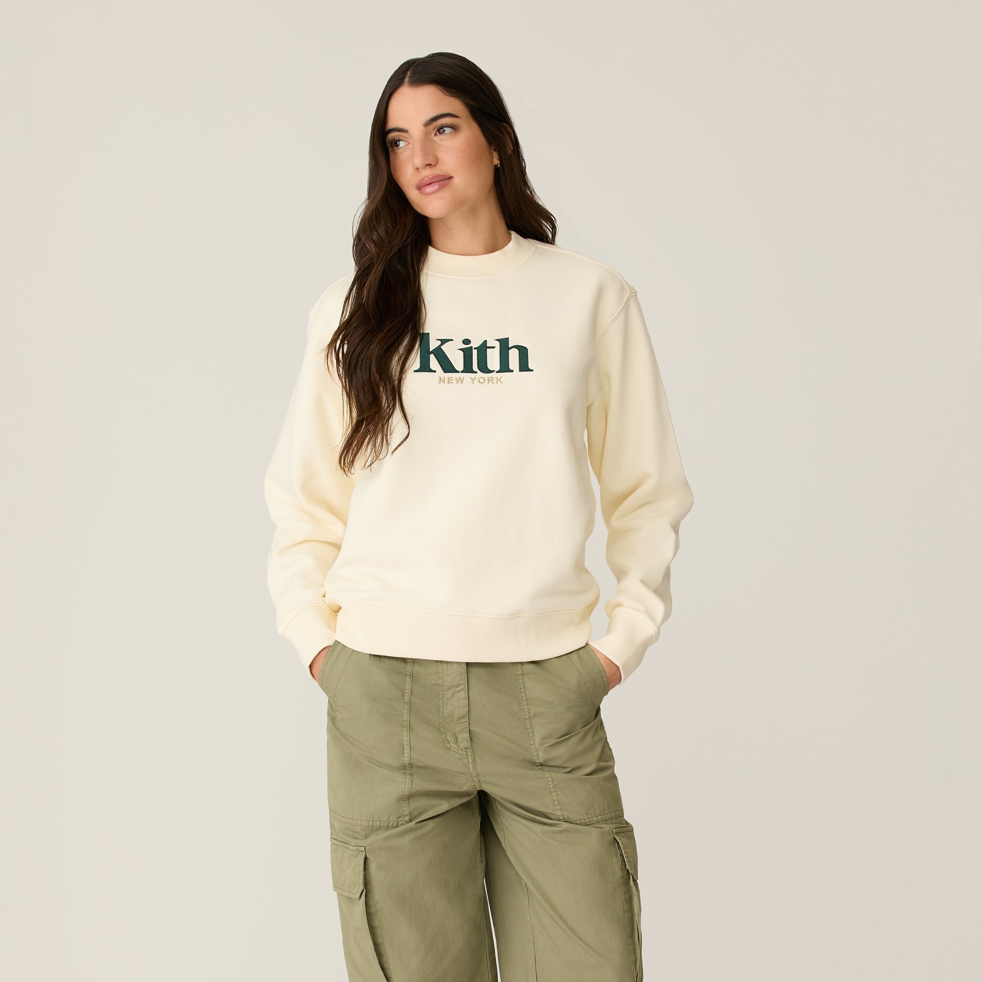 Kith Women Asher New York Crewneck - Sandrift – Kith Canada Kith Women Asher New York Crewneck - Sandrift – Kith Canada