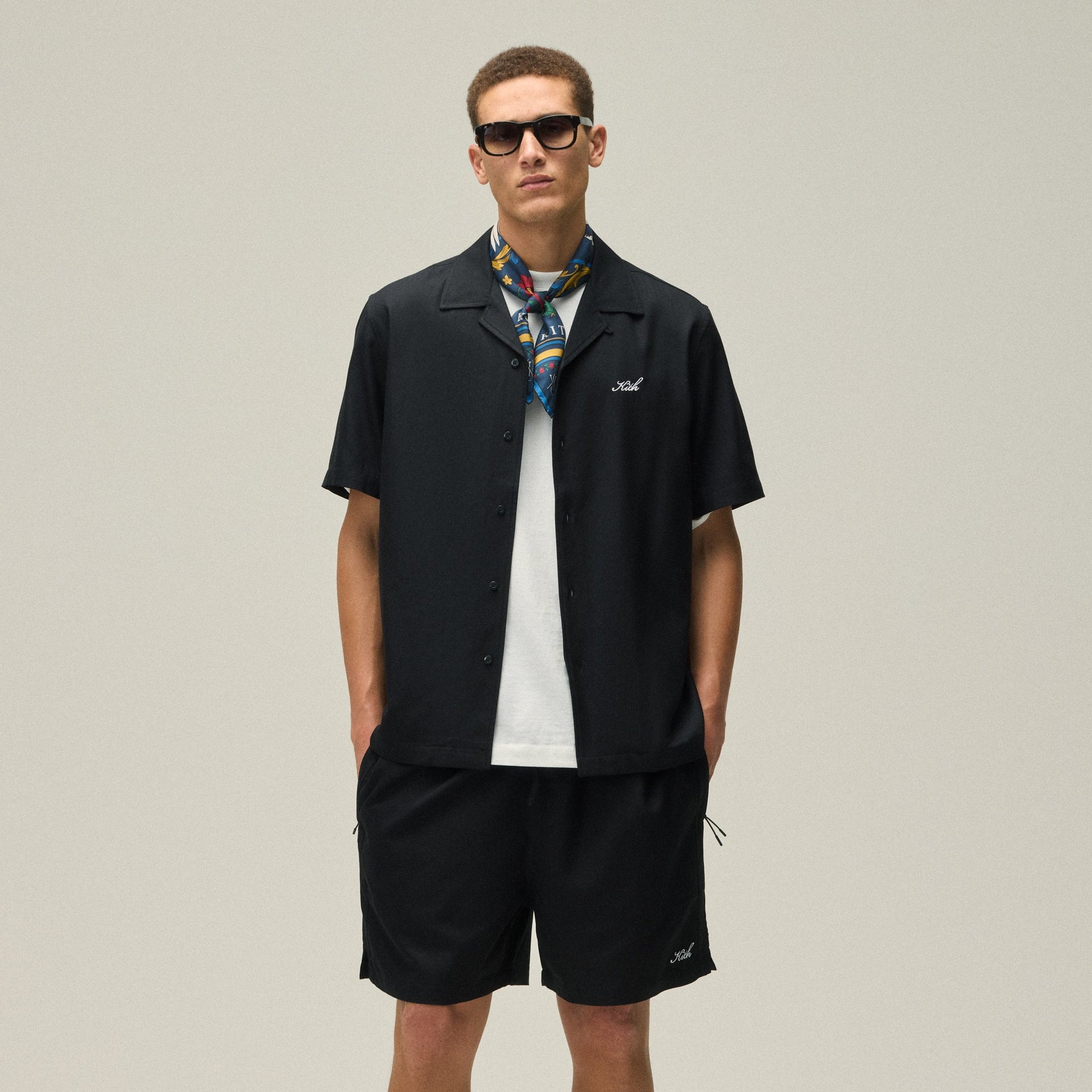 Kith Silk Cotton Thompson Camp Collar Shirt - Black