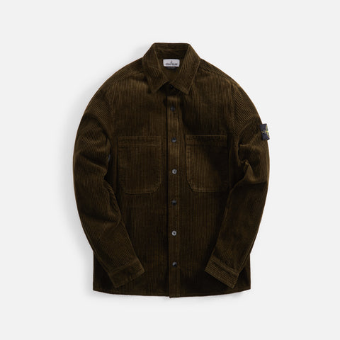 Stone Island Cotton Corduroy Overshirt - Olive