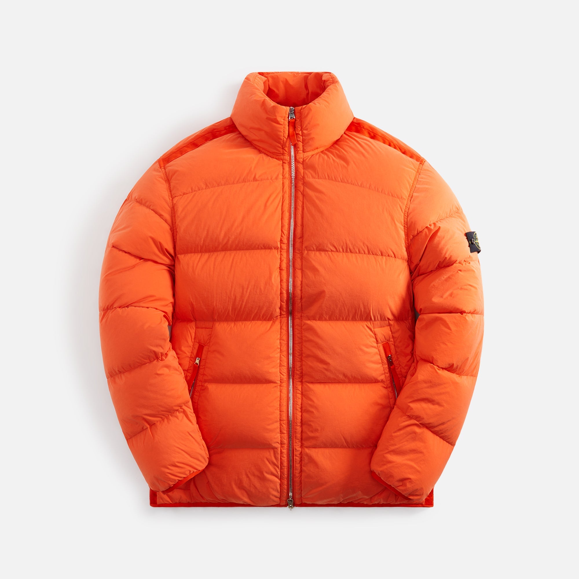 Stone island outlet puffer jacket orange