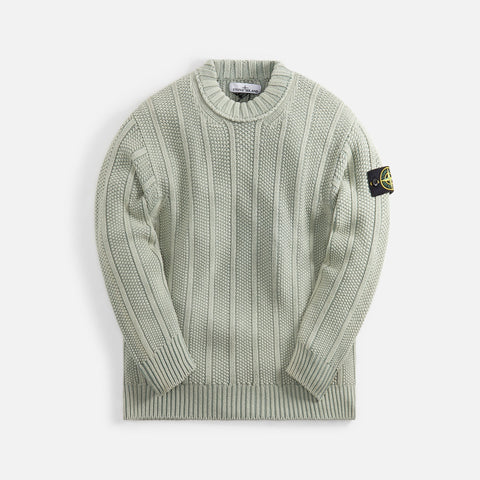 Stone Island Pure Wool Reverse Stitch Knit Crewneck - Sage