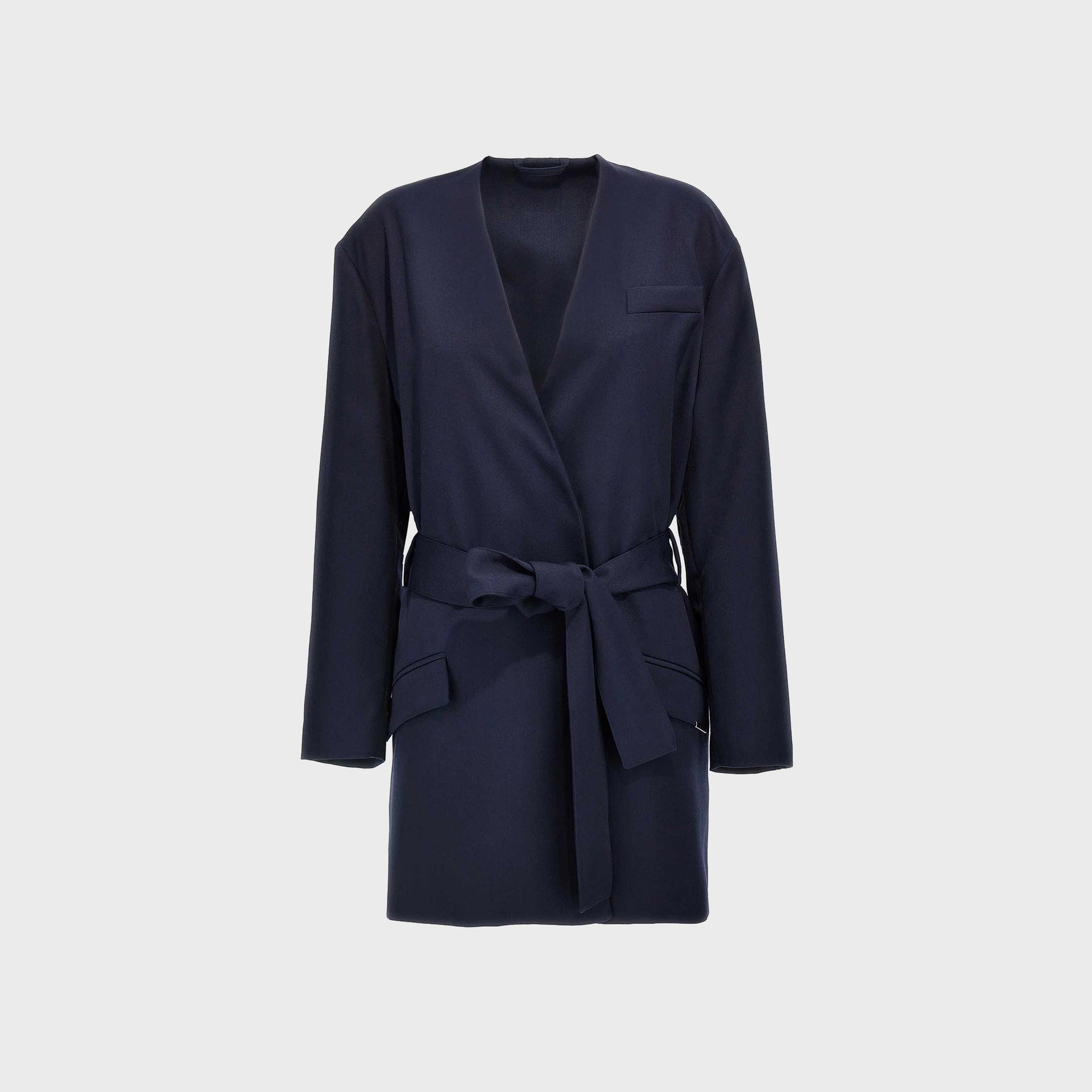 Long Coat in Navy Blue