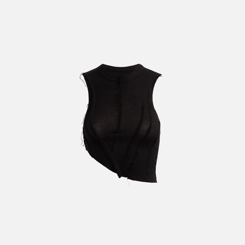 Sami Miro Vintage Asymmetric Sleeveless Top - Black