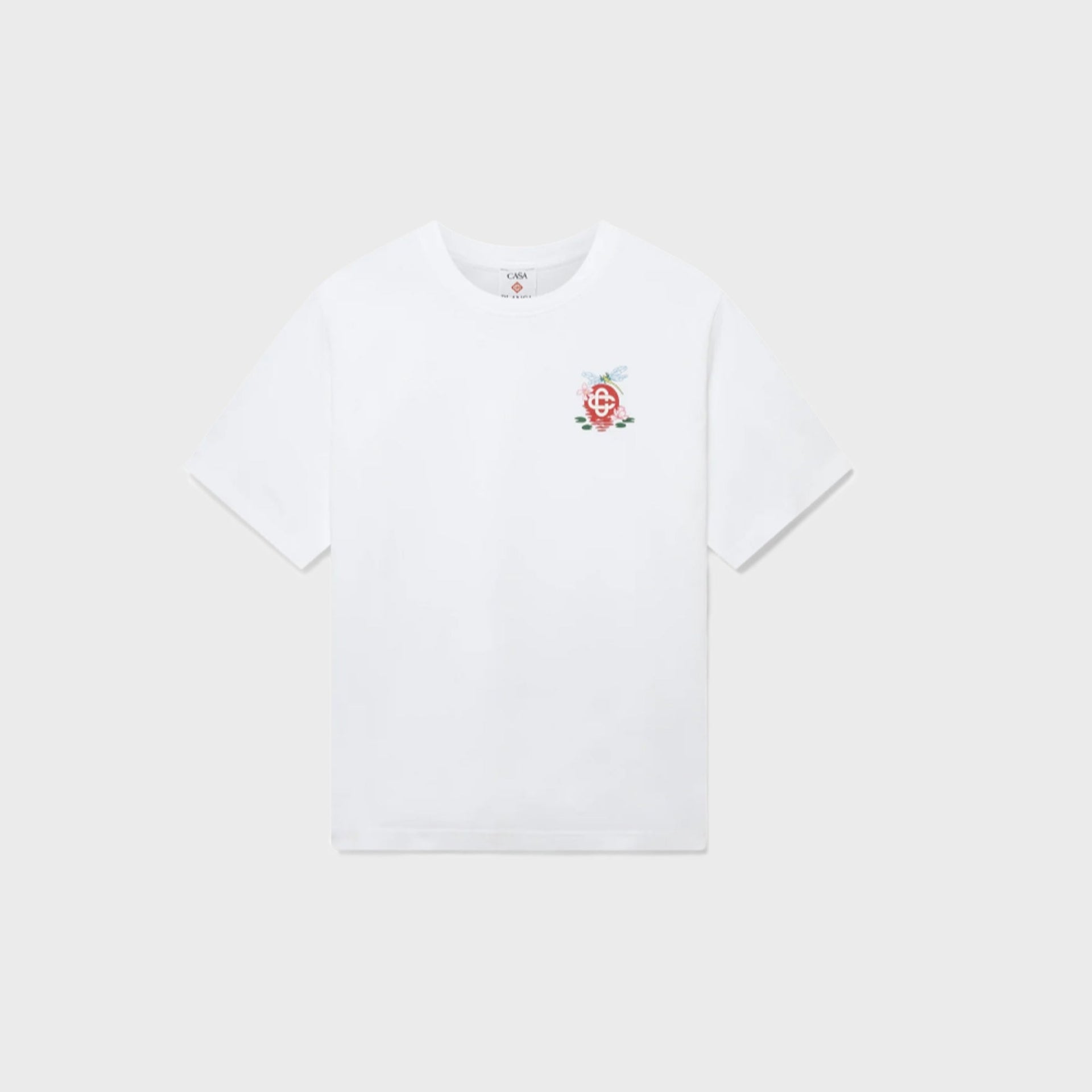 Casablanca Dragonfly Floral Printed Oversized Tee Jersey - White