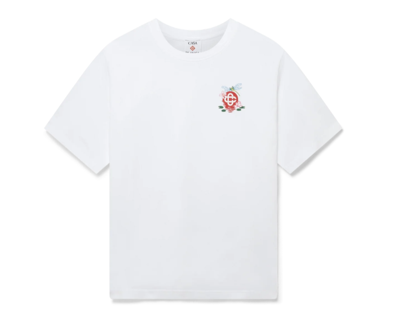 Casablanca Dragonfly Floral Printed Oversized Tee Jersey - White